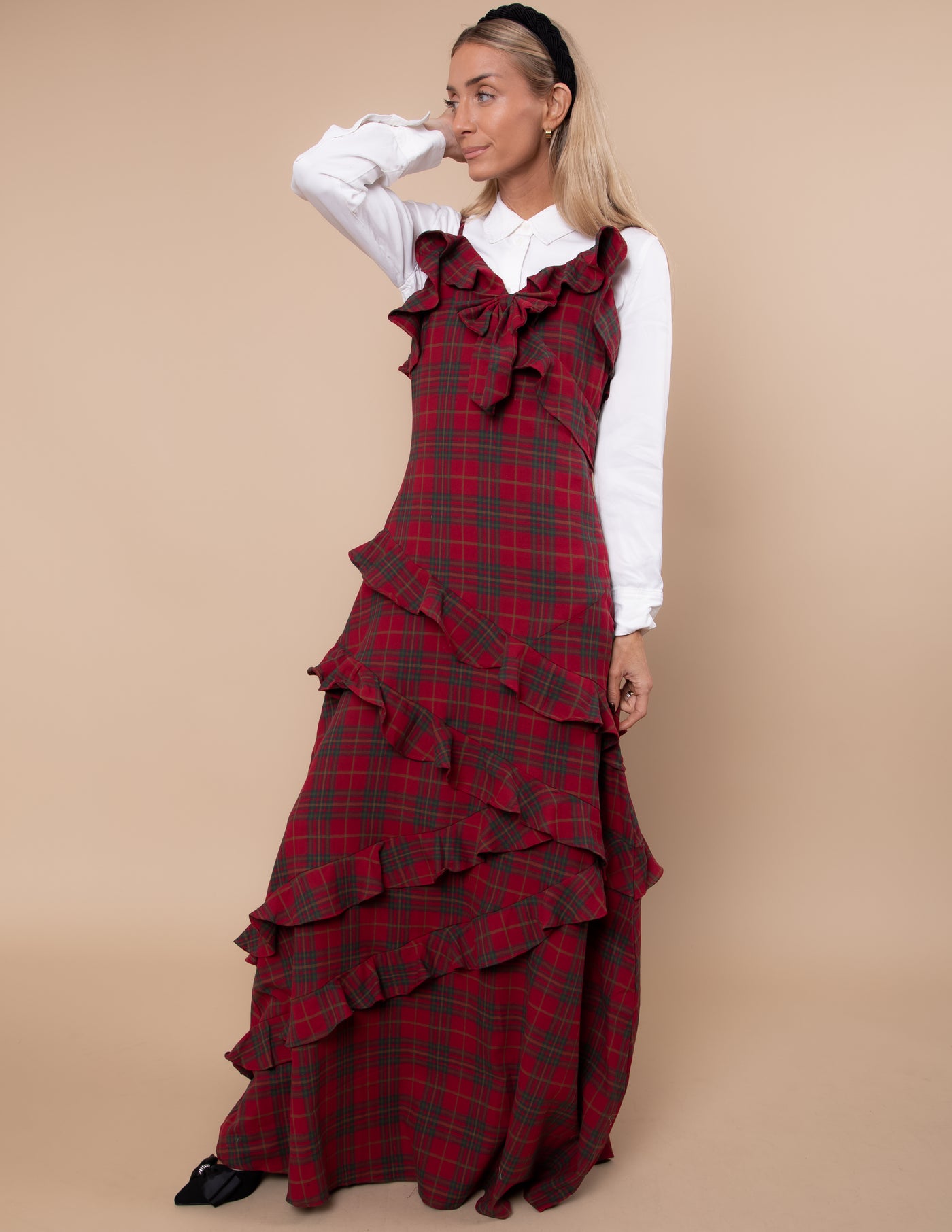 Christmas Waltz Plaid Maxi Dress