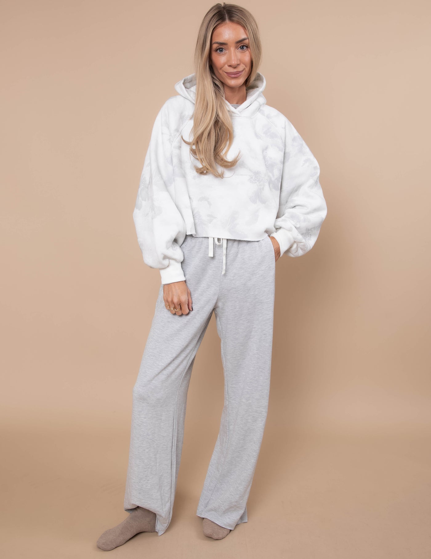 Cloudy Days Floral Print Hoodie