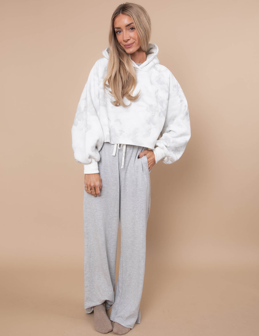 Cloudy Days Floral Print Hoodie