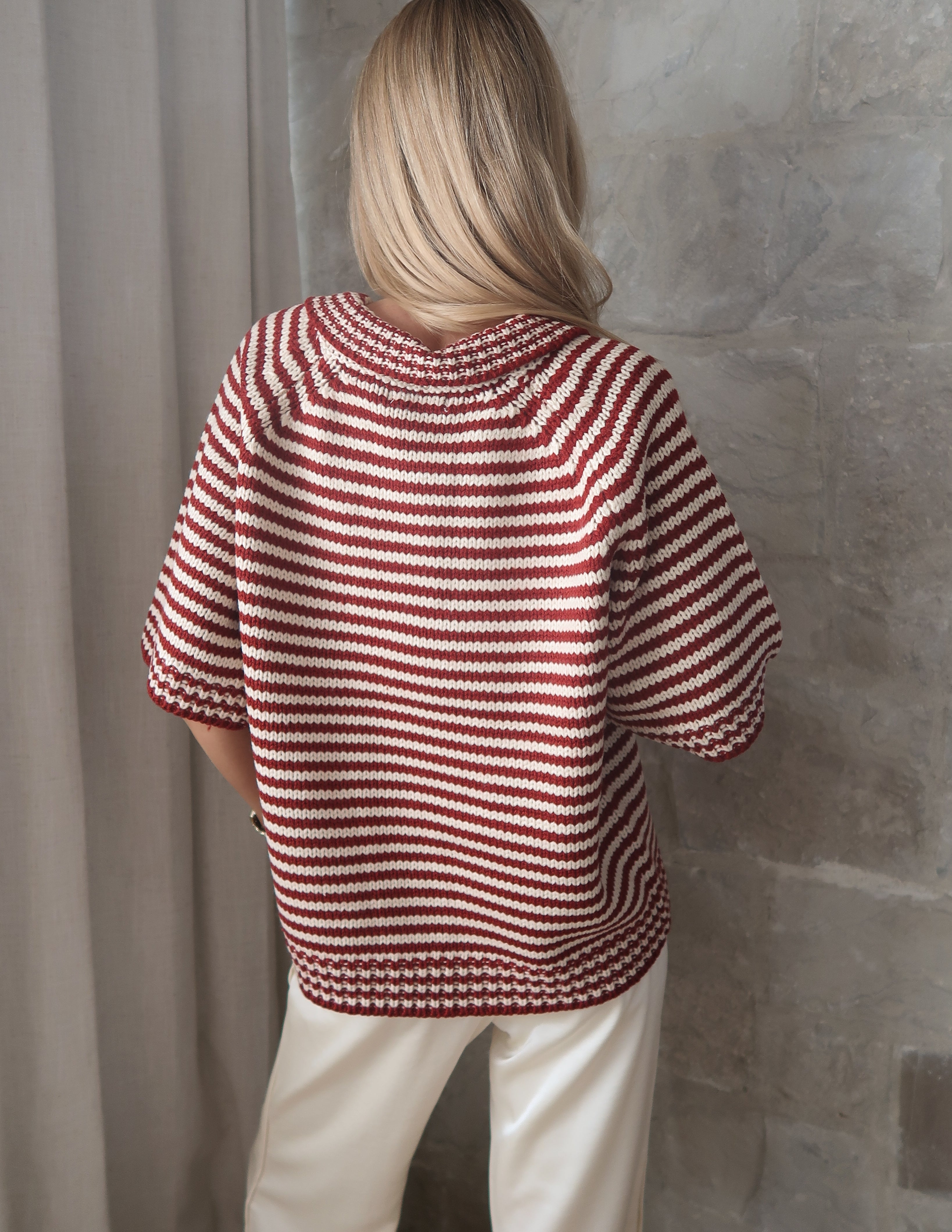 Riviera Striped Short Sleeve Sweater