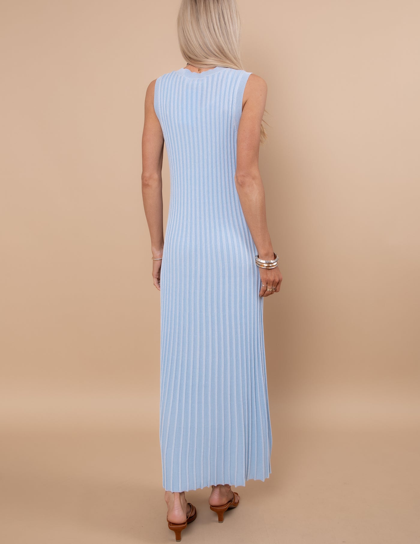 Aurora Ribbed Knit Dress Pink / L