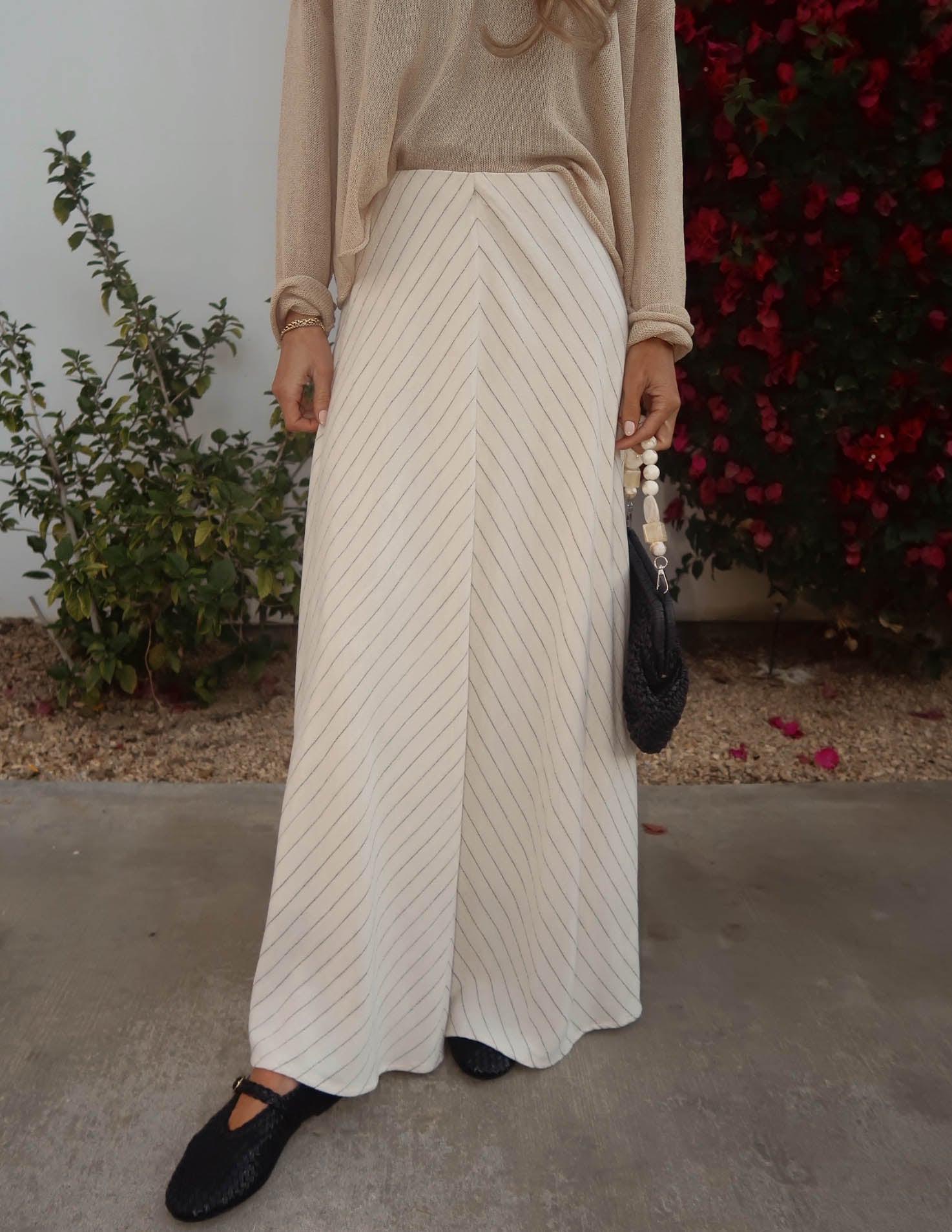 Chevron Pinstripe Skirt