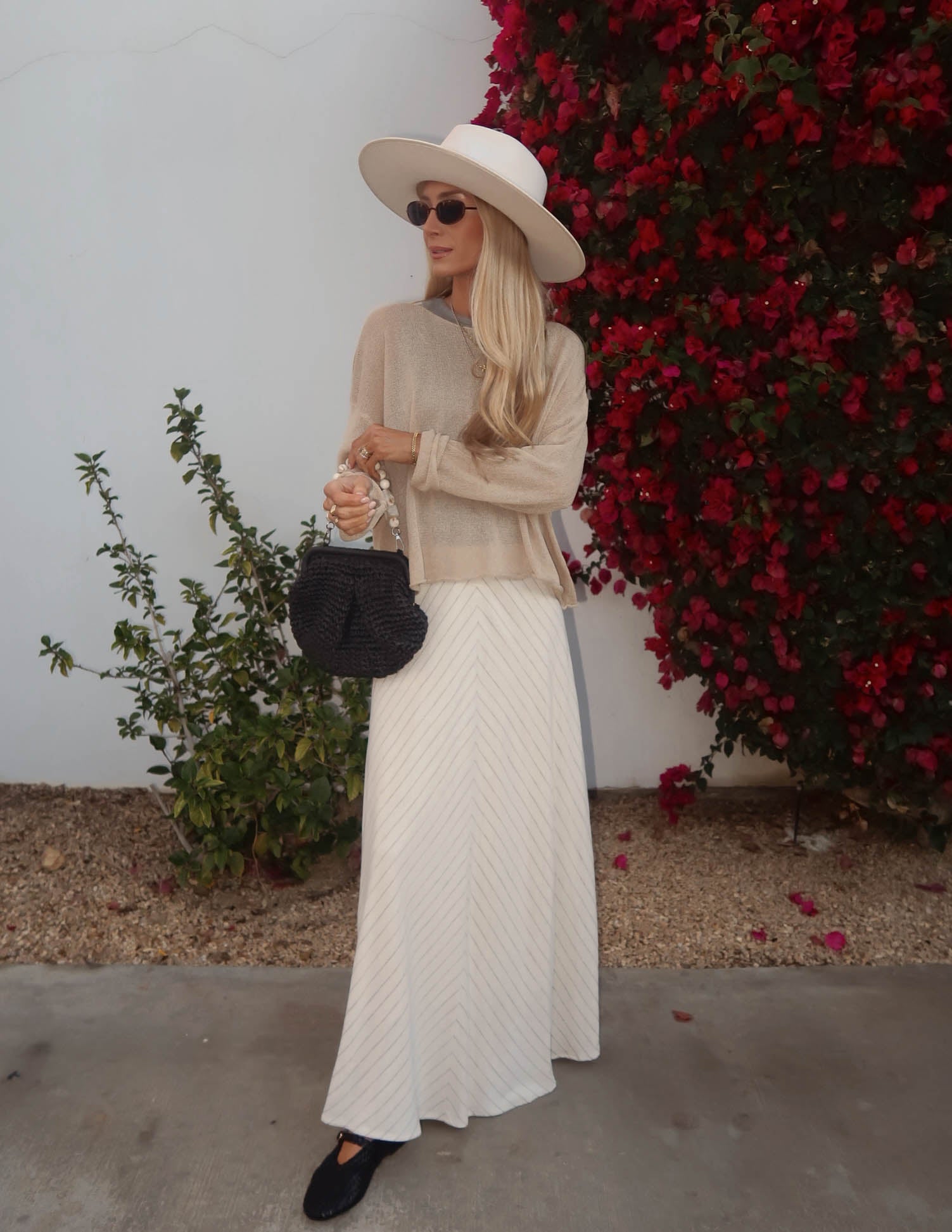 Chevron Pinstripe Skirt