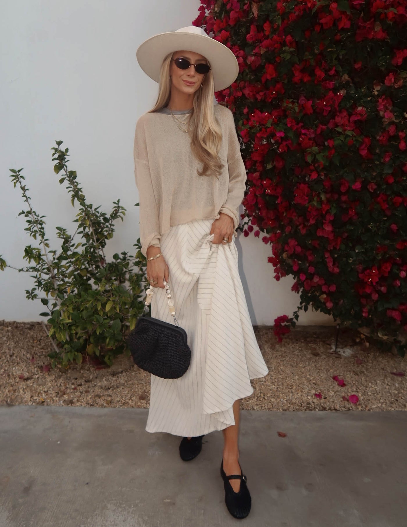 Chevron Pinstripe Skirt