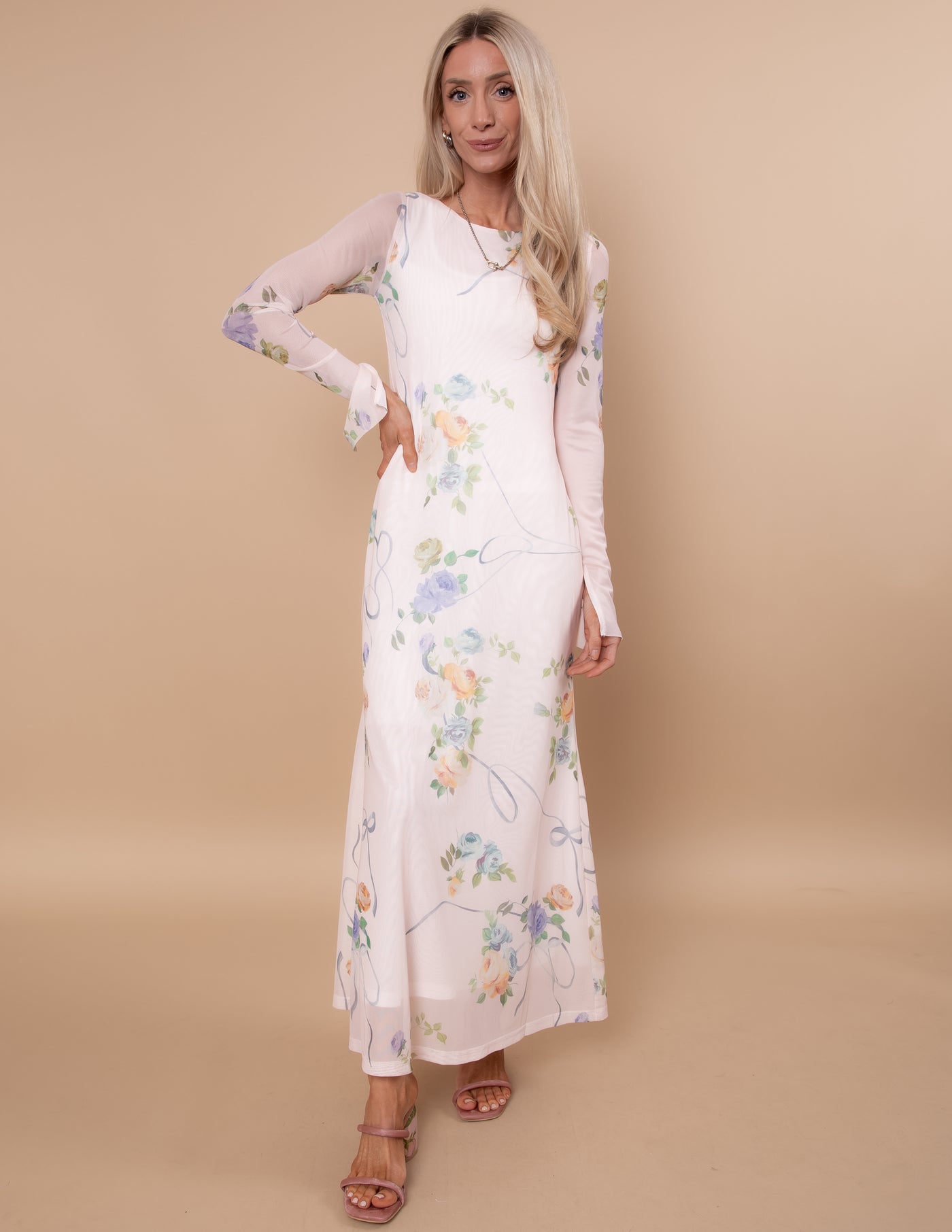 floral dress mesh Campbell Mesh Floral Dress Green / XS