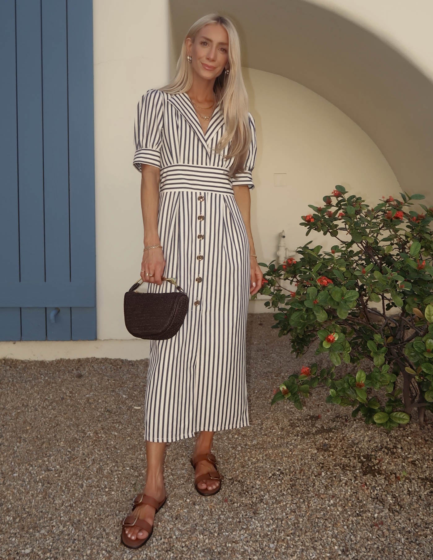 ワンピース Stripe Cotton-Blend Summer Dress Côte d'Azur Midi Dress · Shop Stevie