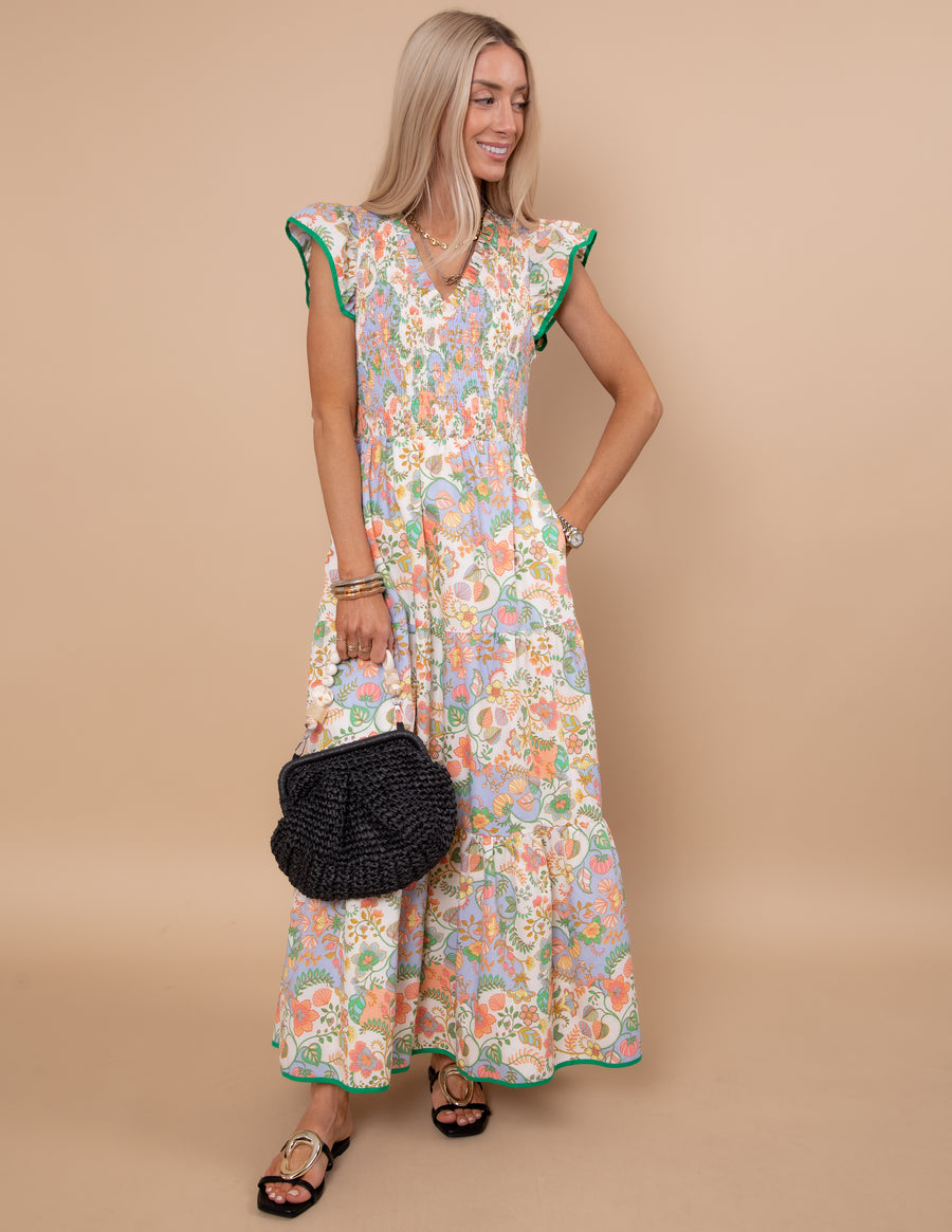 Zamara Floral Tiered Midi Dress