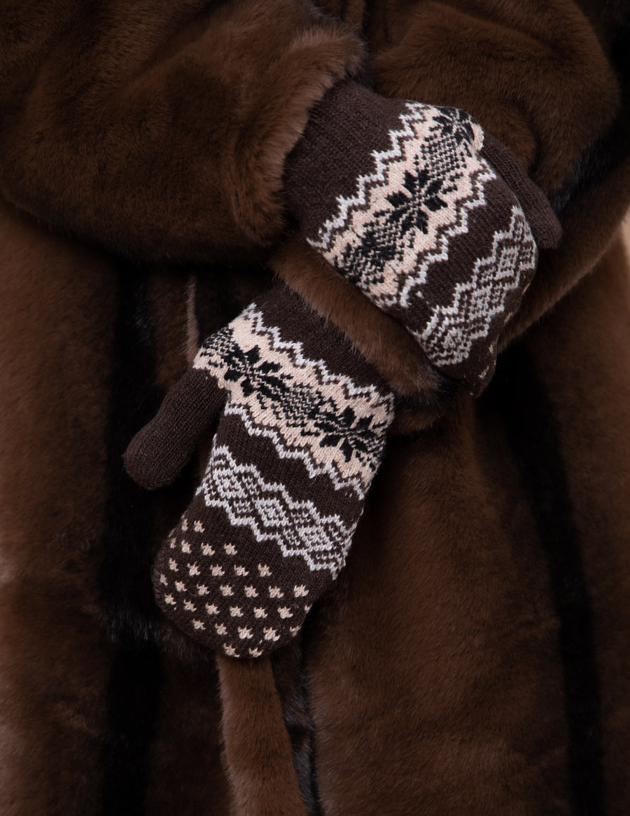 Thick Jacquard Weave Mitten