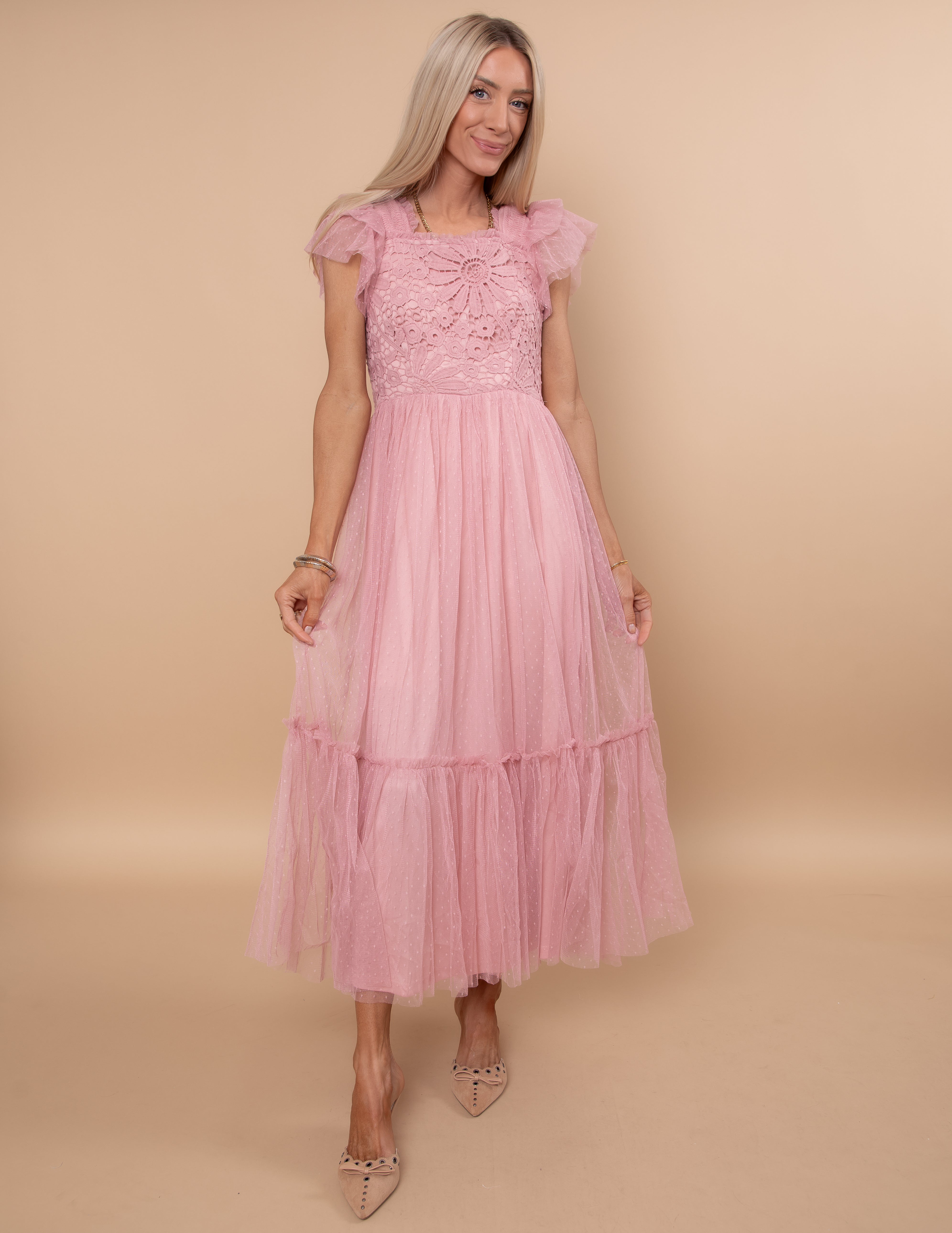 Anastasia Mesh Midi Dress