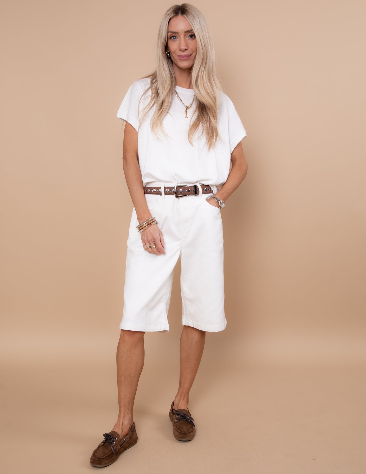 Weekend White Denim Shorts
