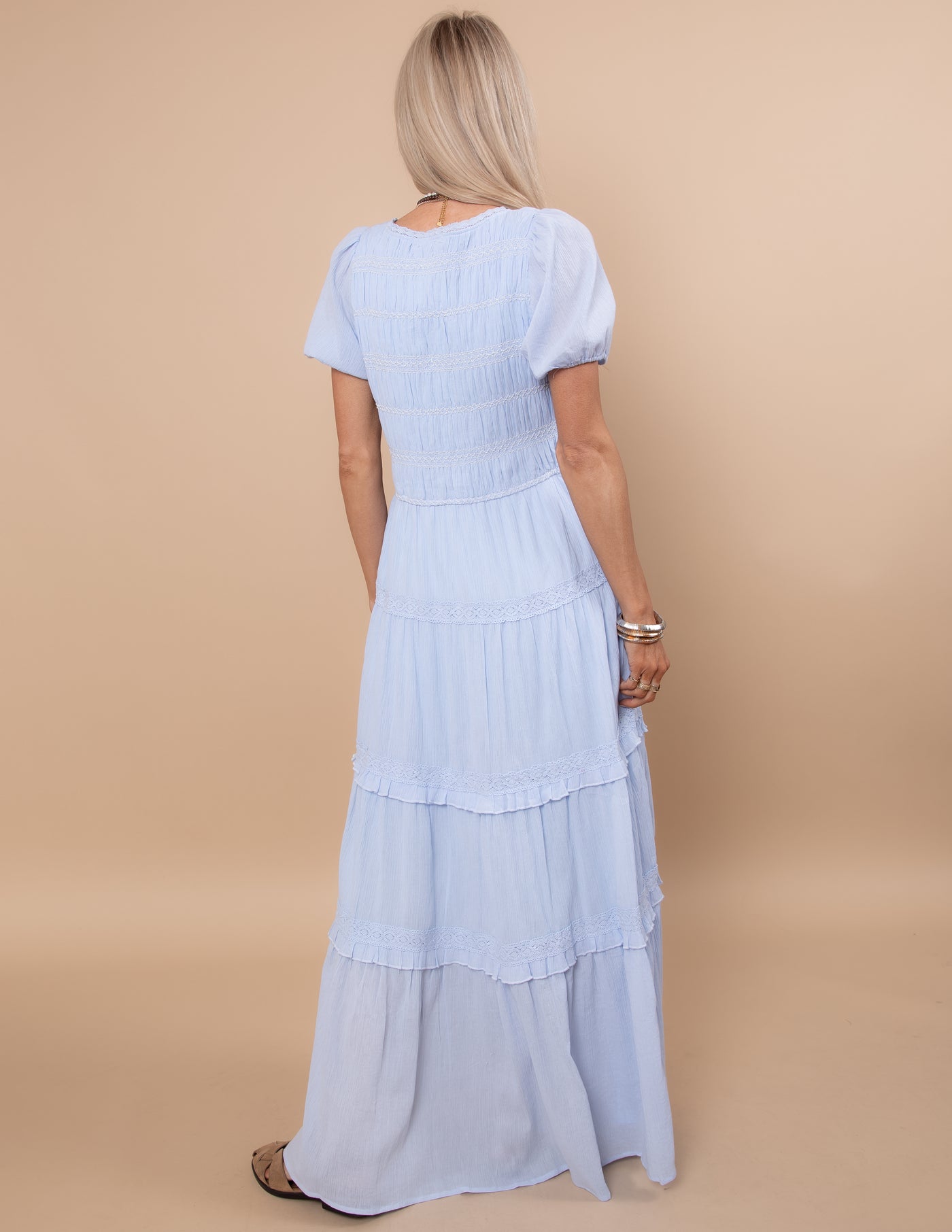 Soft Dawn Smocked Dress