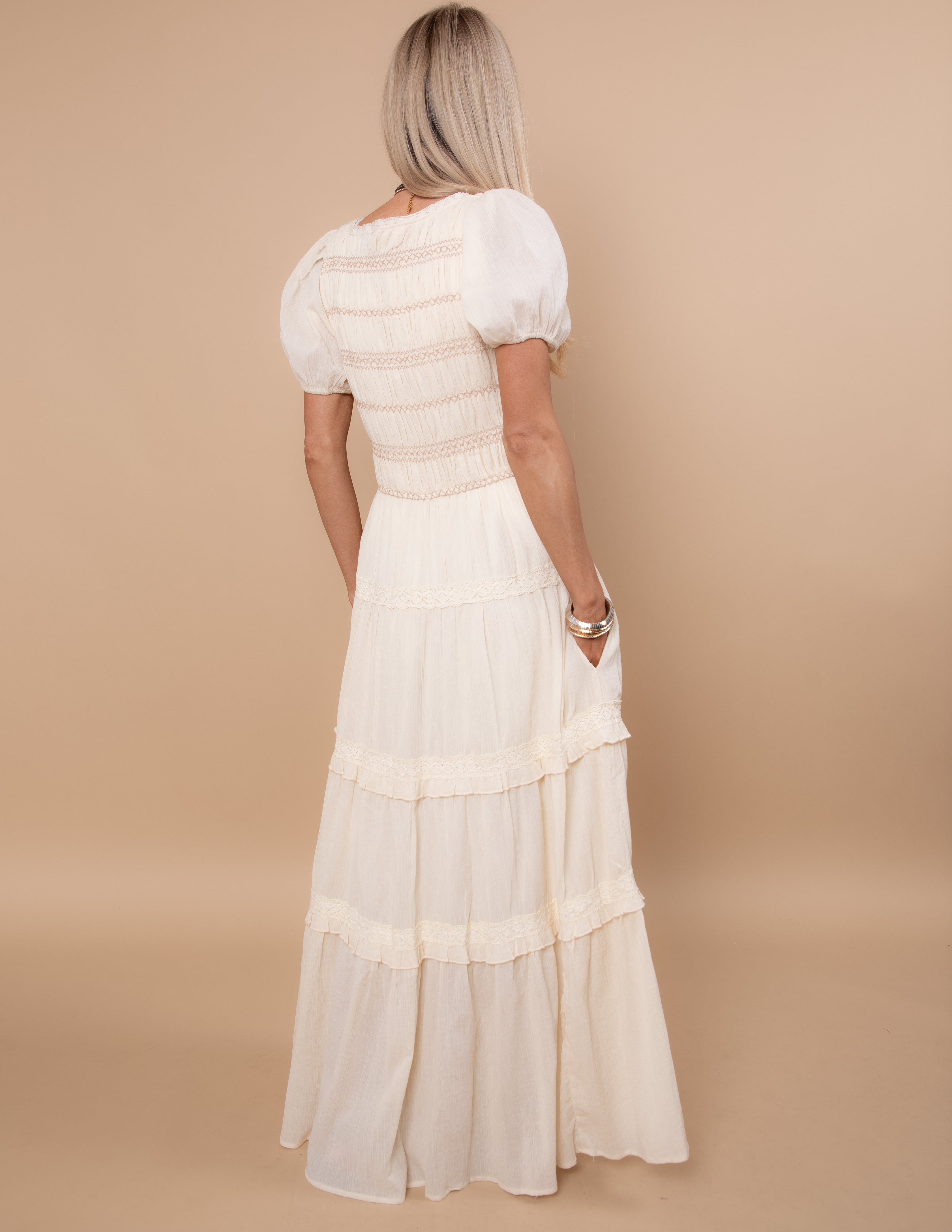 Soft Dawn Smocked Dress