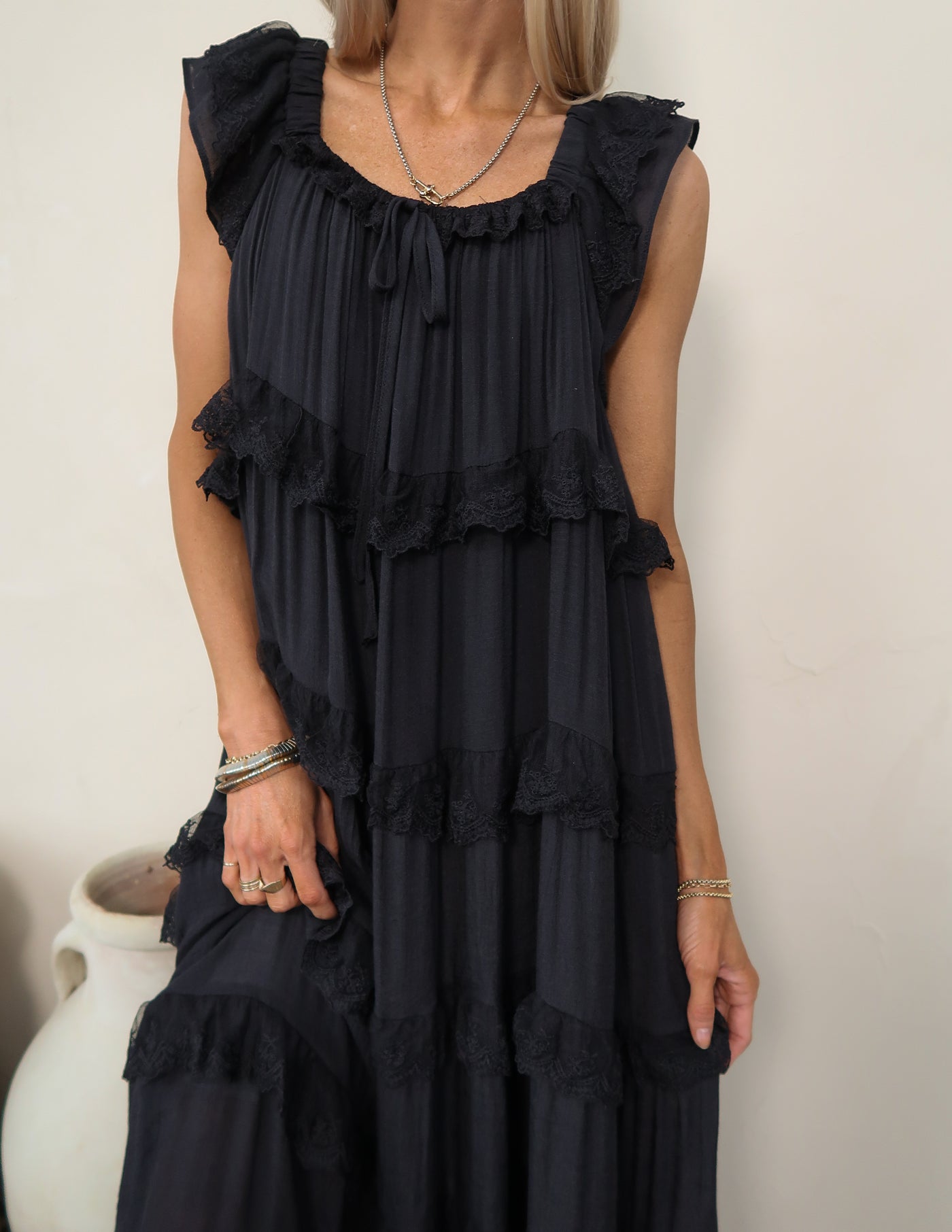 Alara Tiered Lace Dress