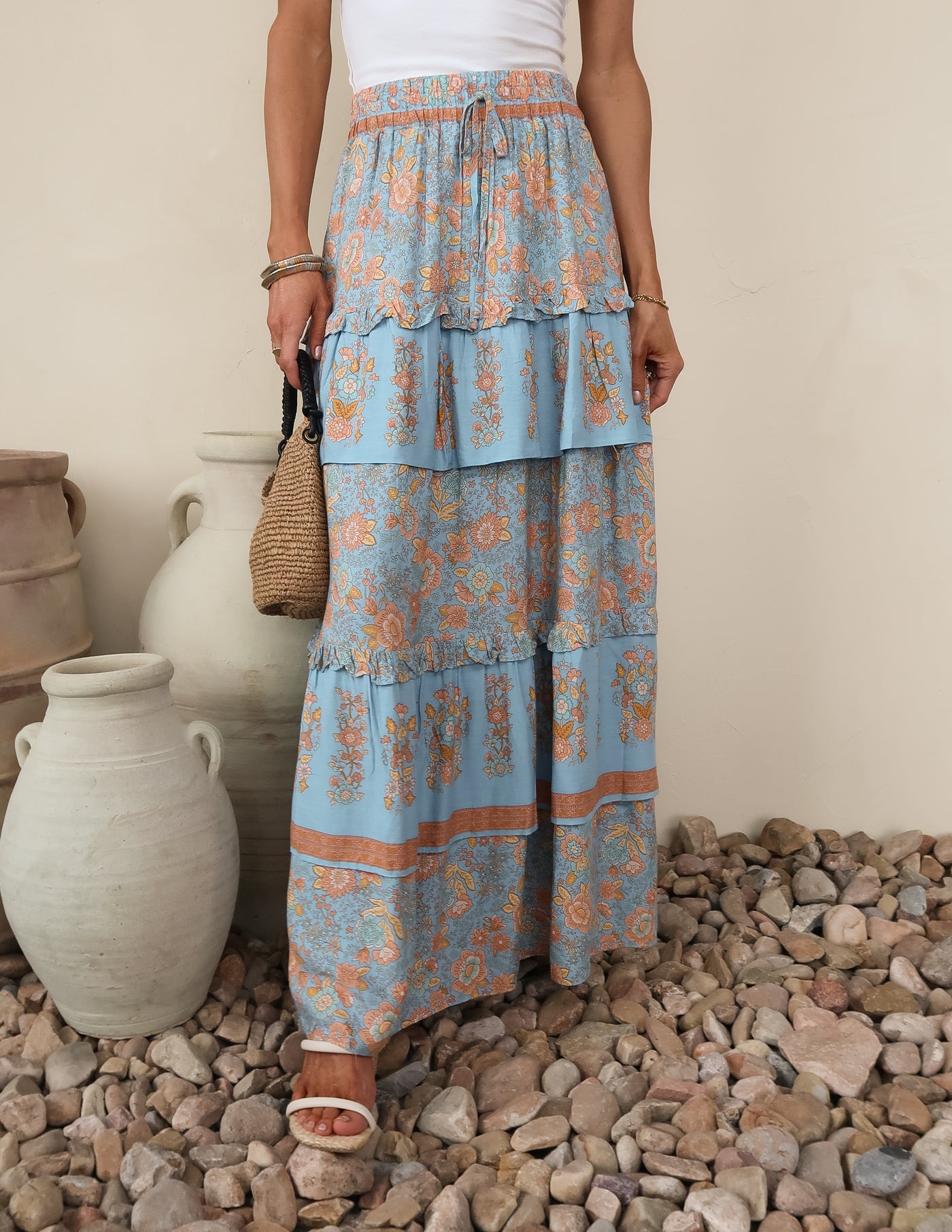 Blue Prairie Tiered Skirt
