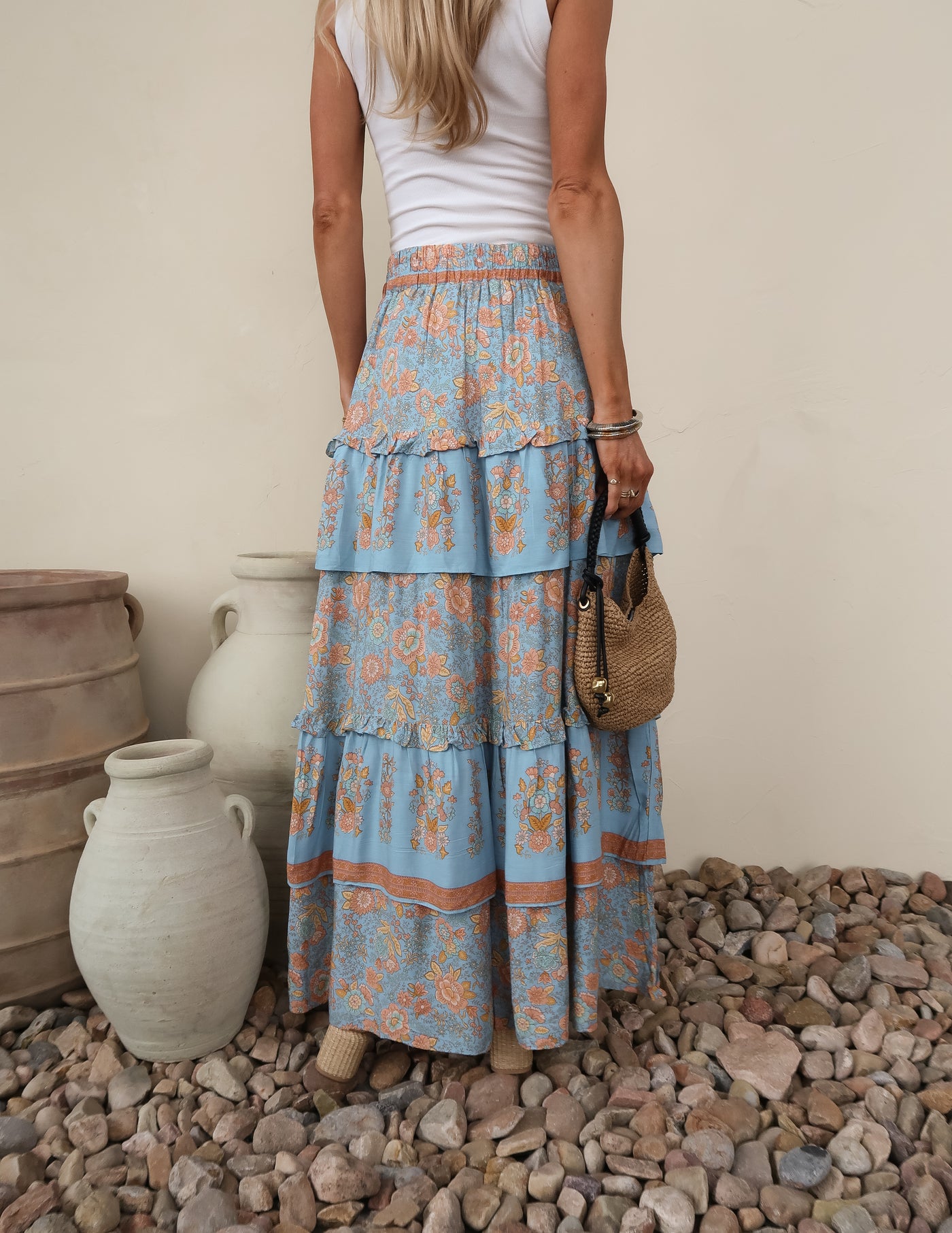 Blue Prairie Tiered Skirt