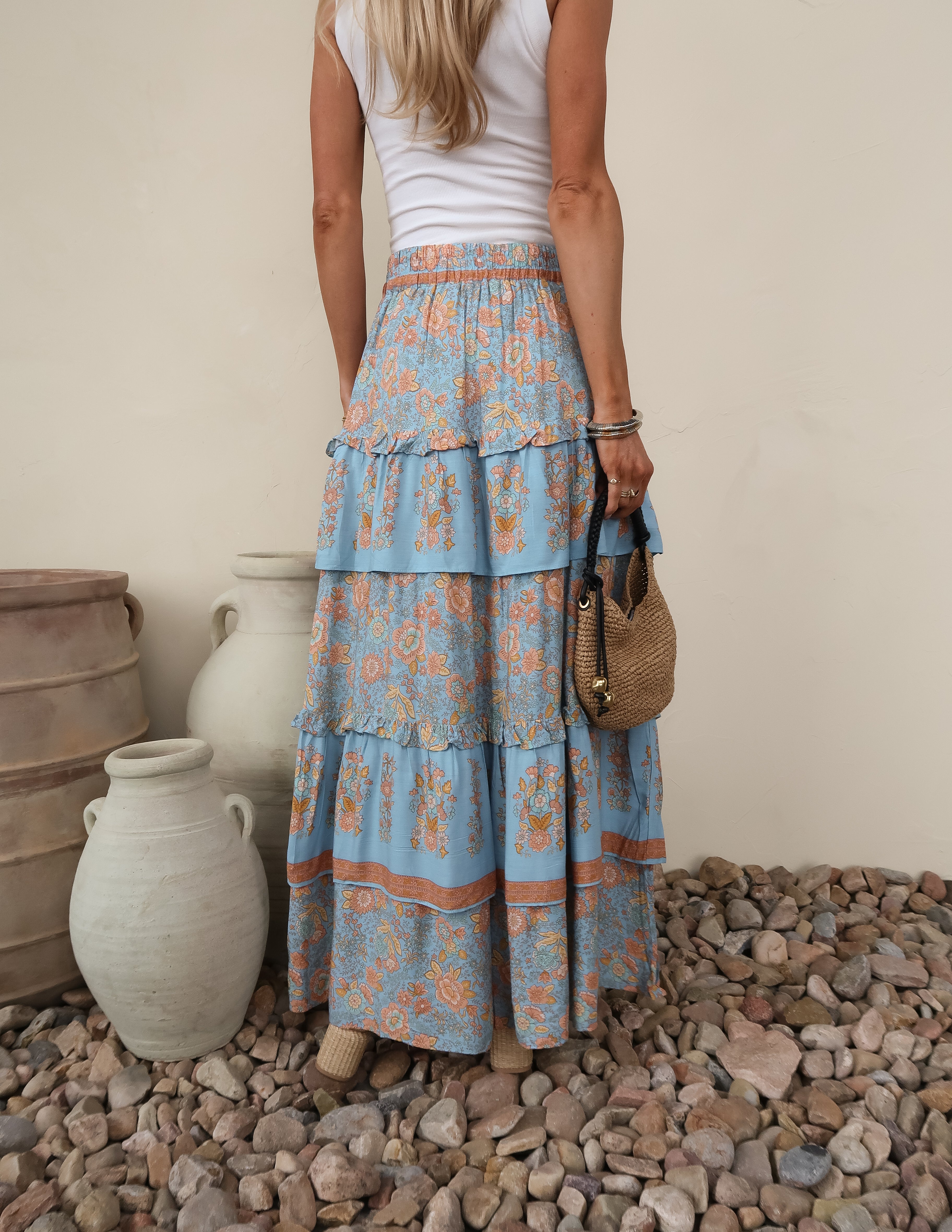 Blue Prairie Tiered Skirt