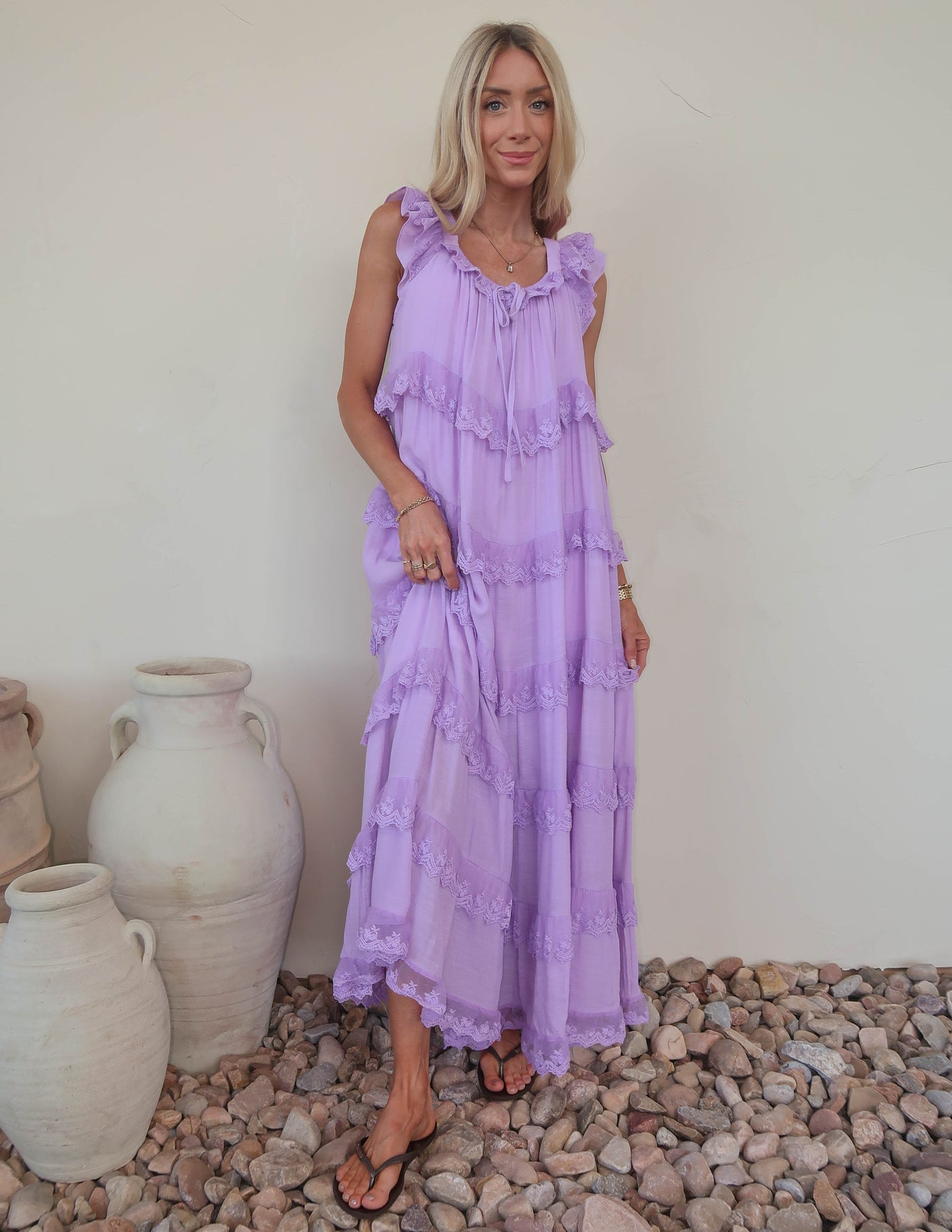 Alara Tiered Lace Dress