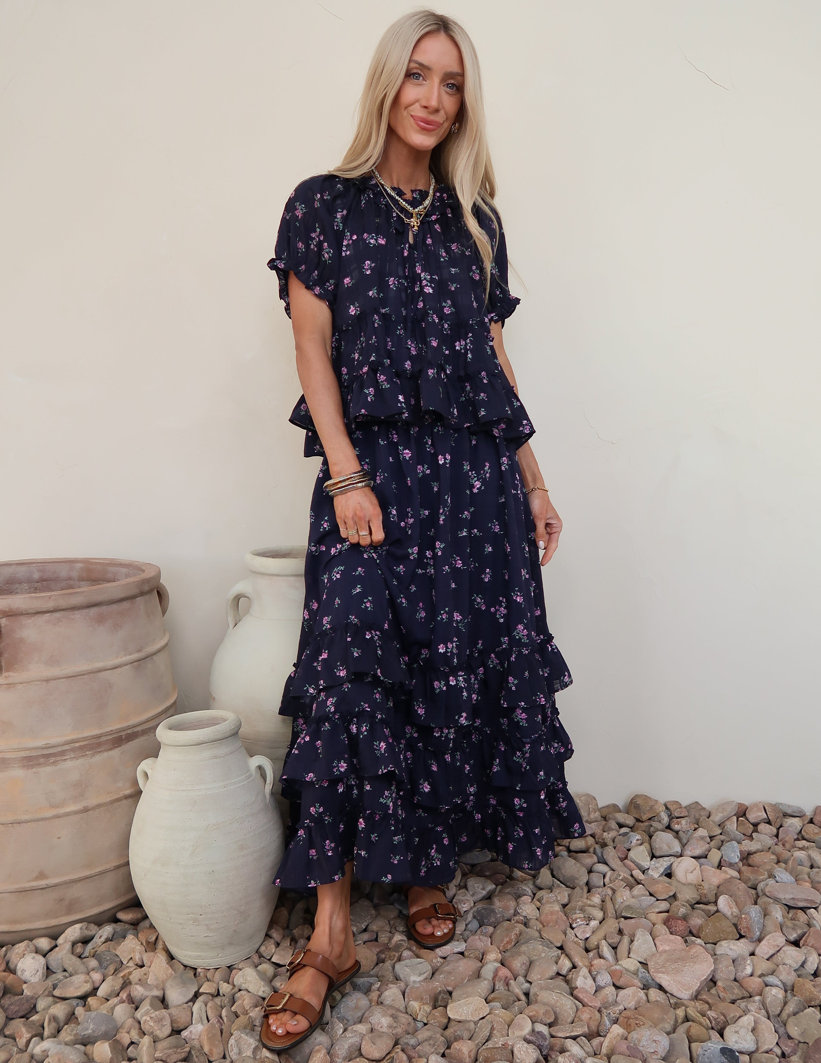 Midnight Meadow Ruffle Skirt