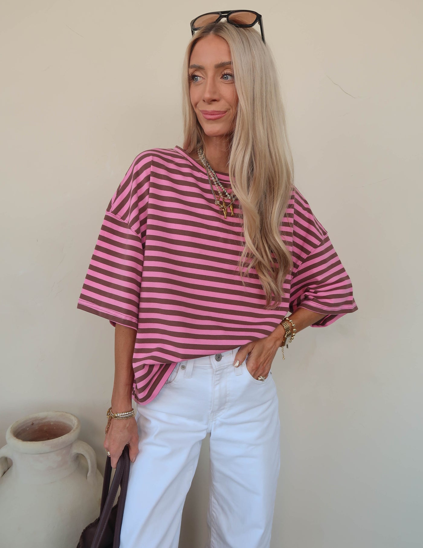 Riviera Striped Boyfriend Tee
