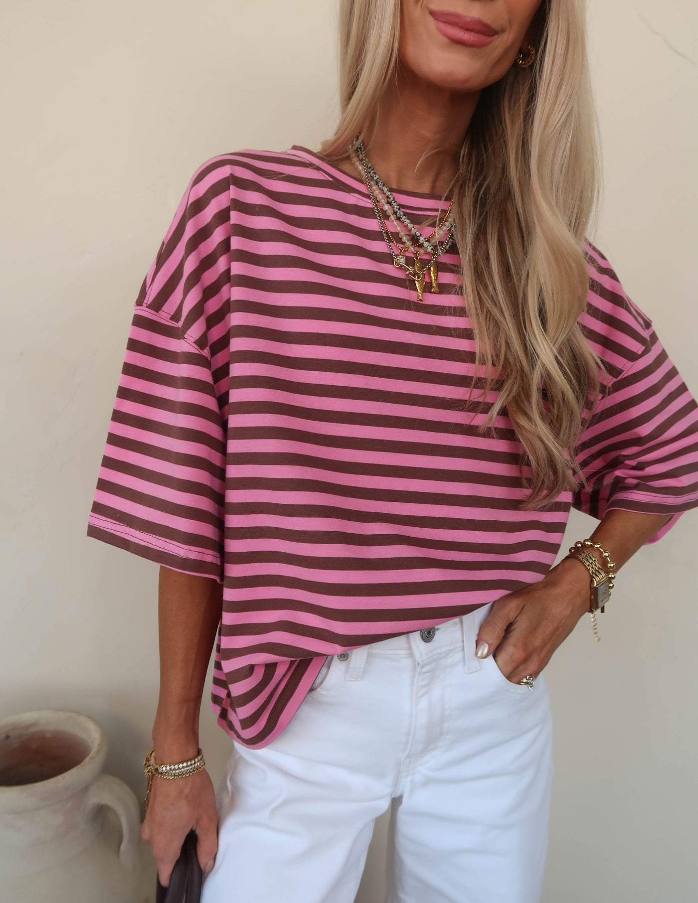 Riviera Striped Boyfriend Tee