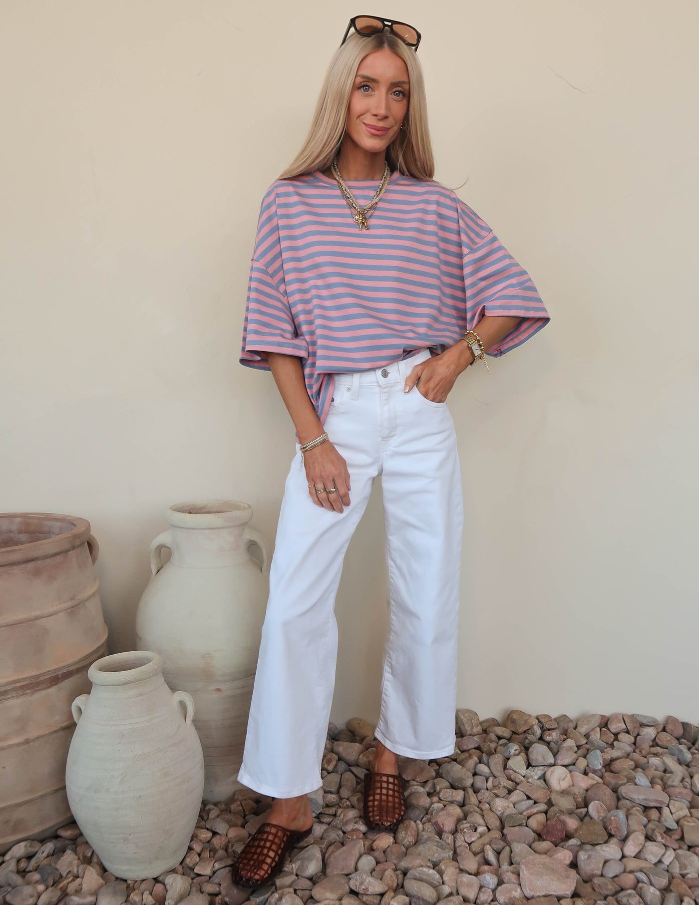Riviera Striped Boyfriend Tee