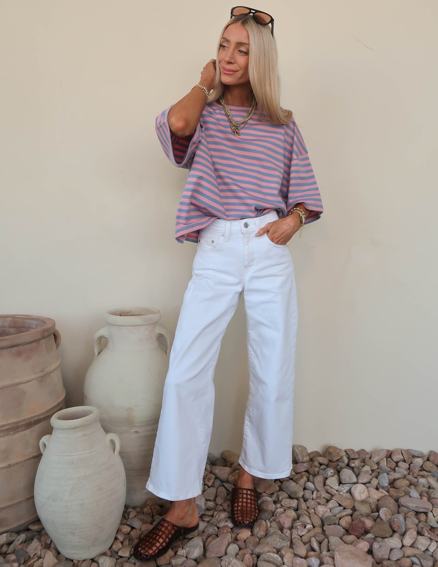 Riviera Striped Boyfriend Tee