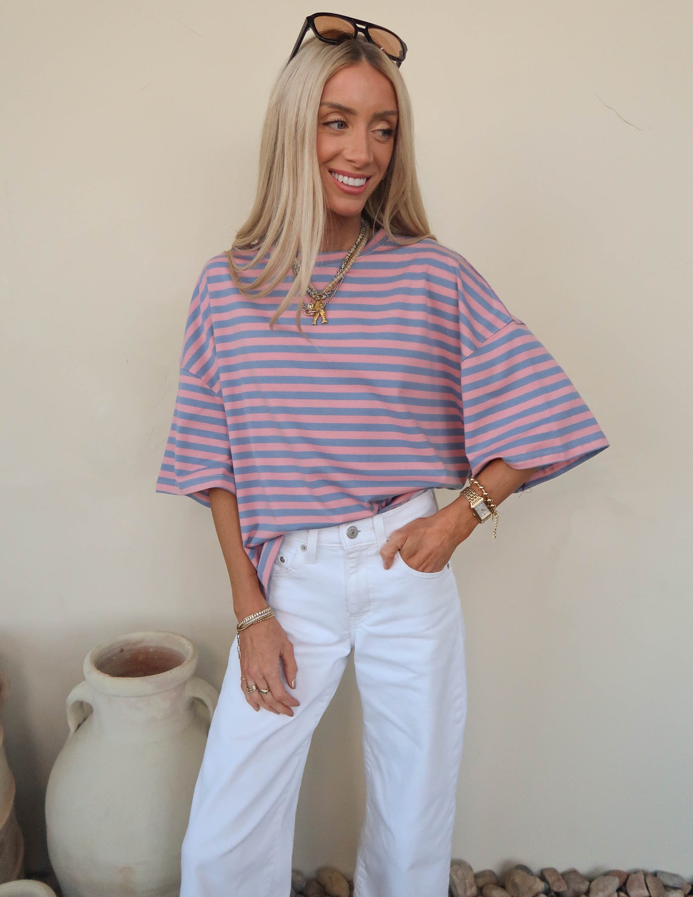 Riviera Striped Boyfriend Tee
