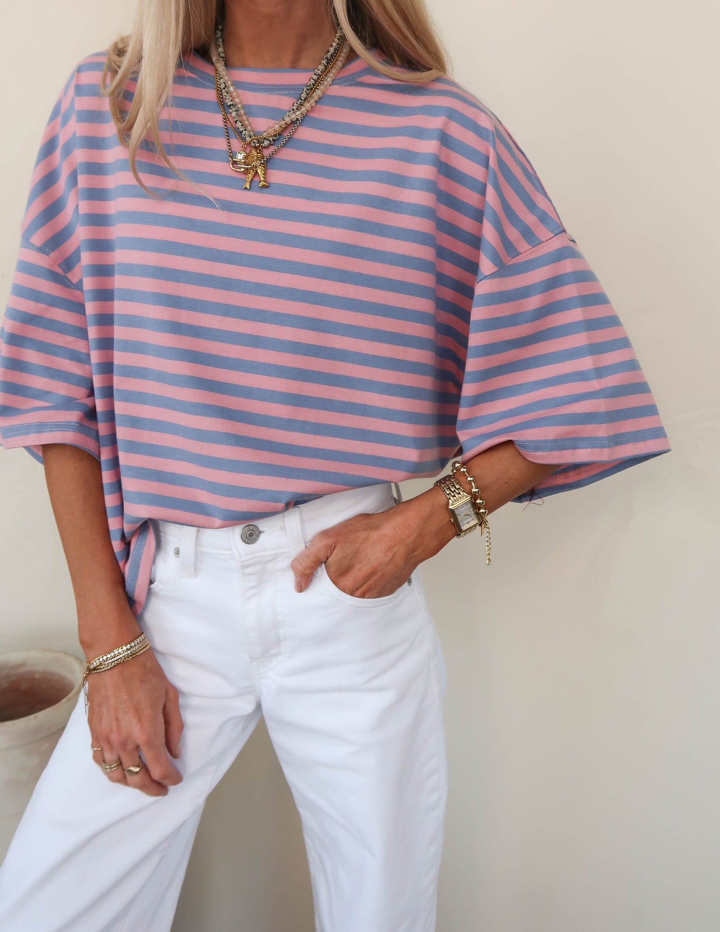 Riviera Striped Boyfriend Tee