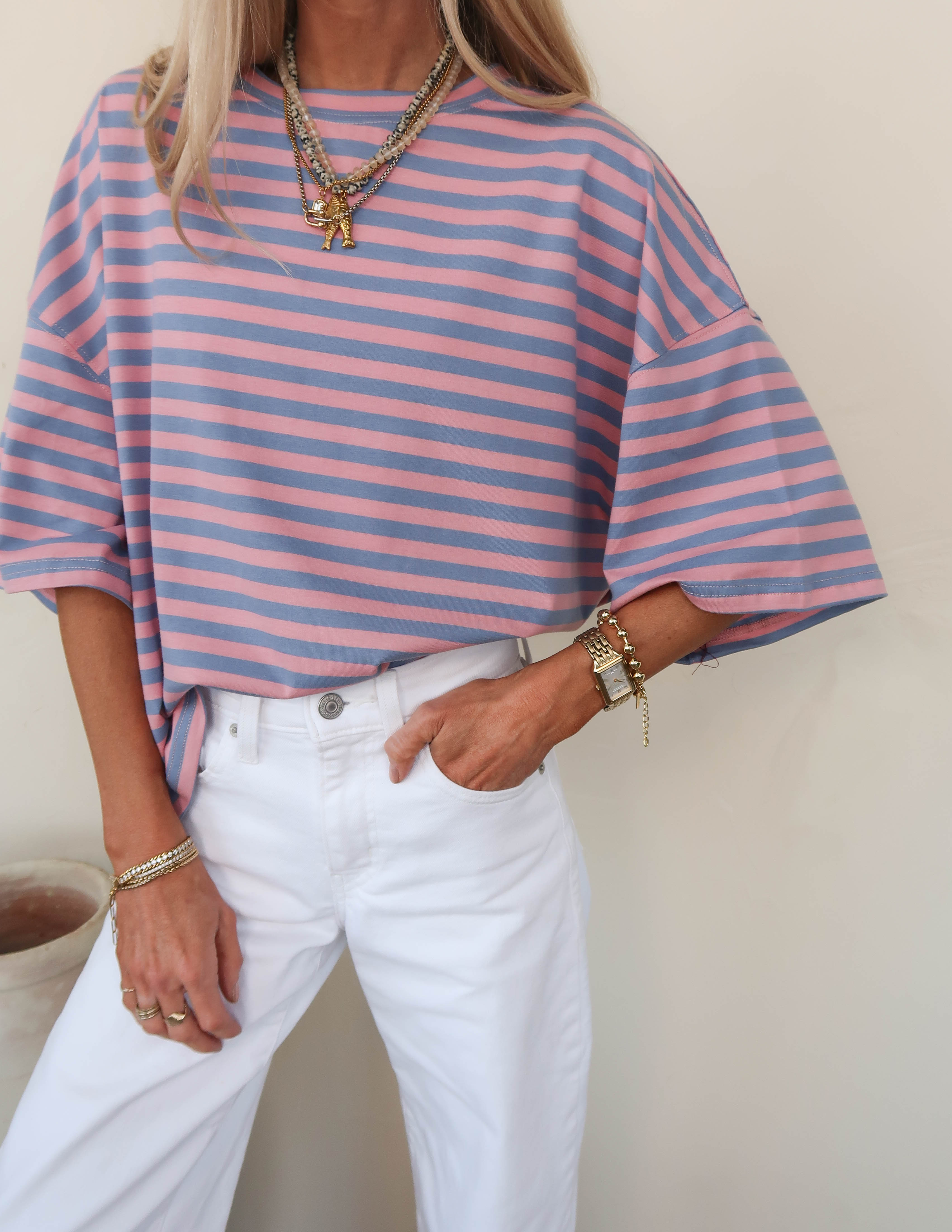 Riviera Striped Boyfriend Tee