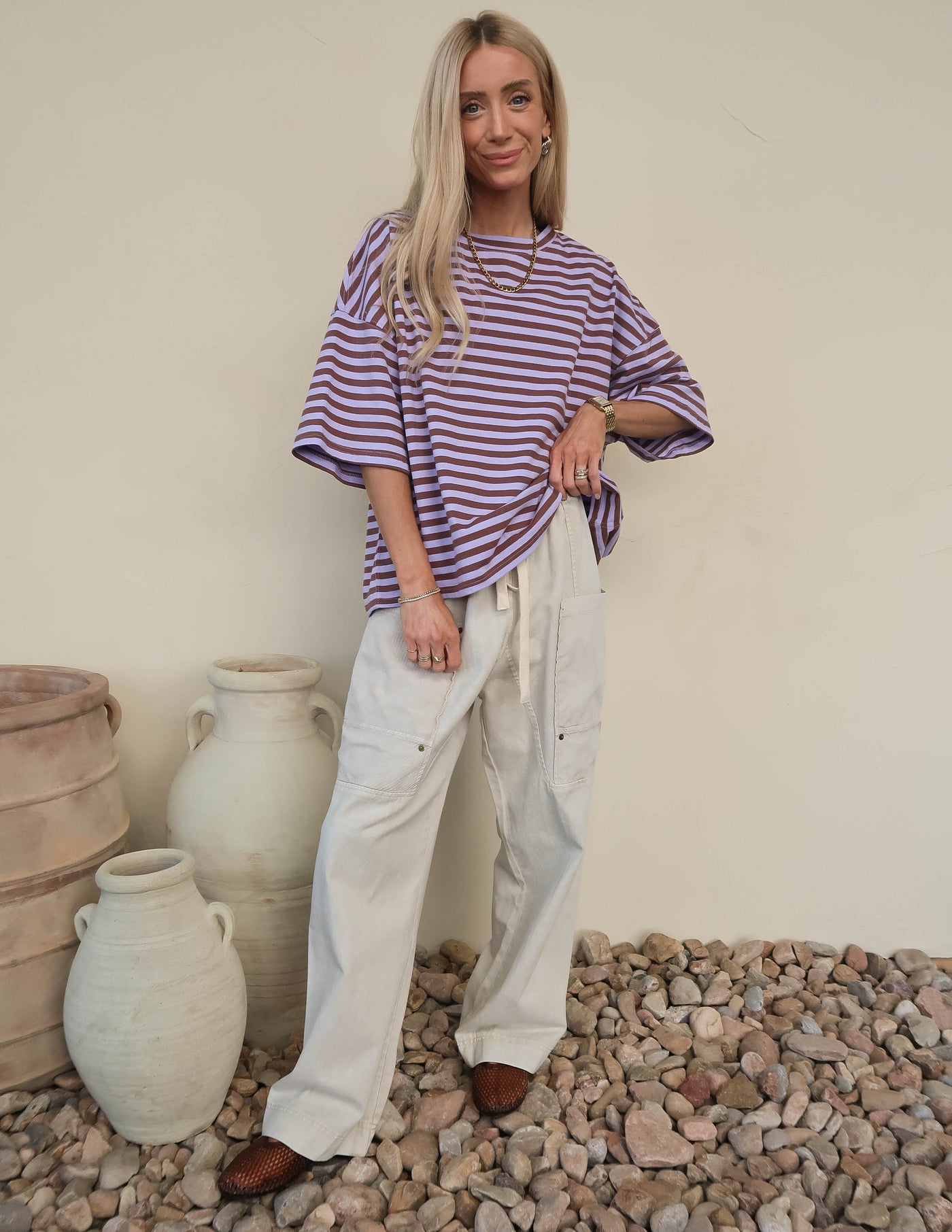 Riviera Striped Boyfriend Tee