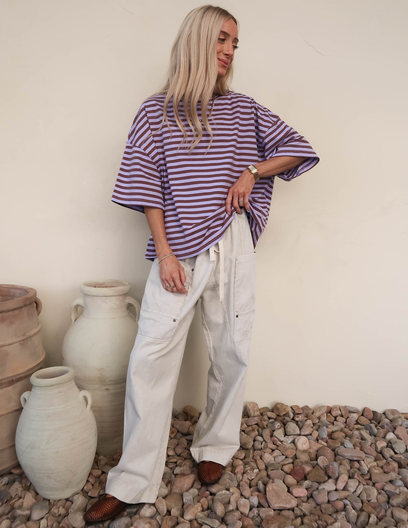 Riviera Striped Boyfriend Tee