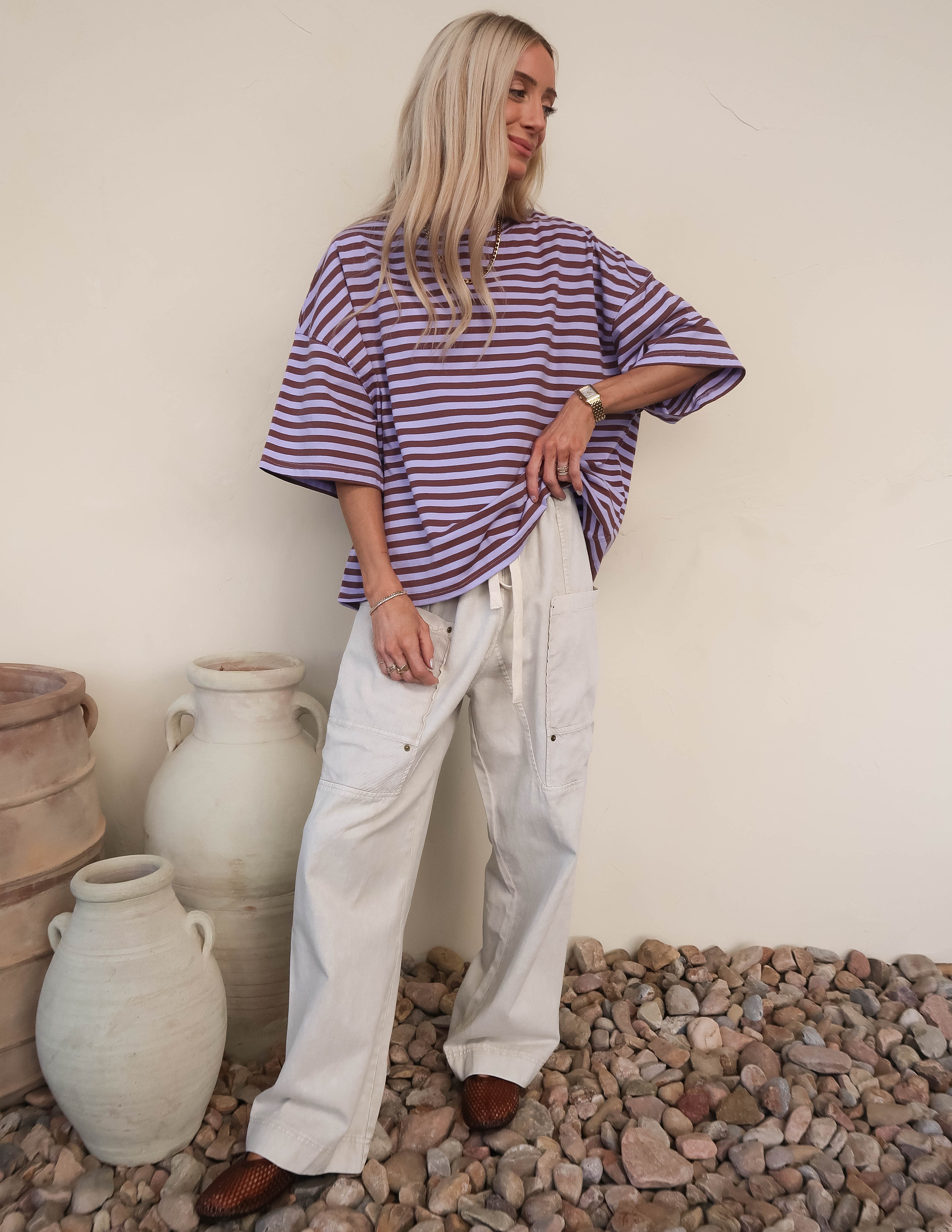 Riviera Striped Boyfriend Tee