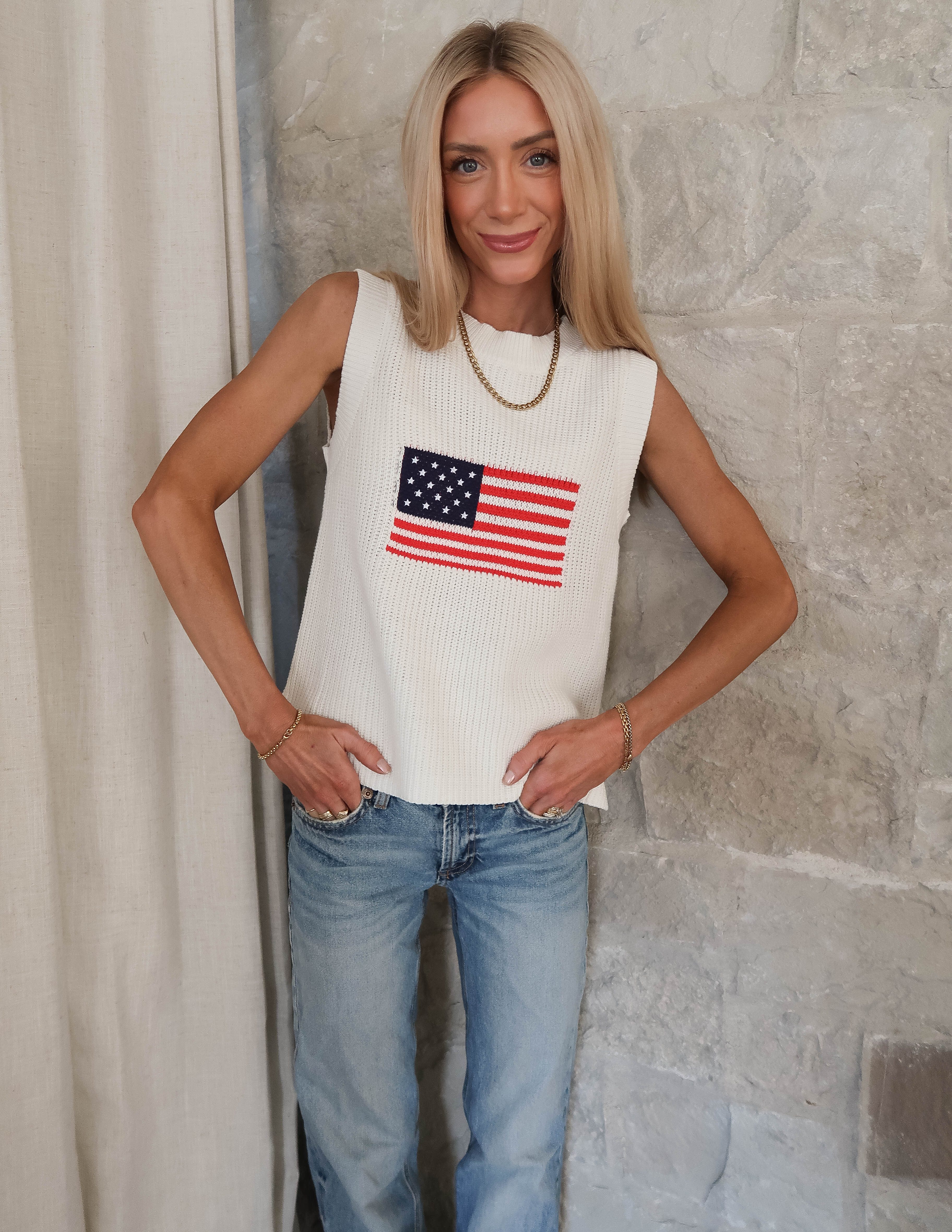 Americana Breeze Knit Top