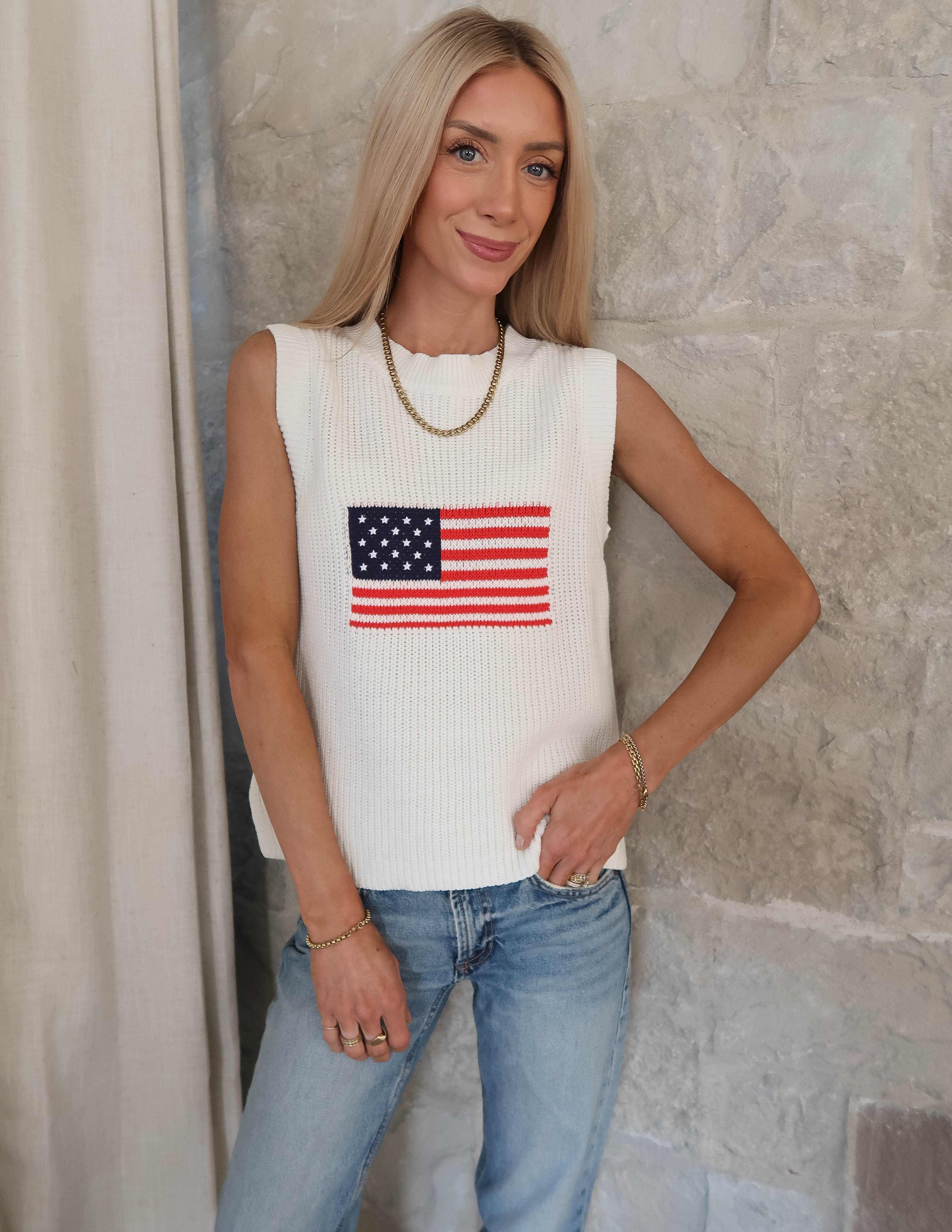 Americana Breeze Knit Top