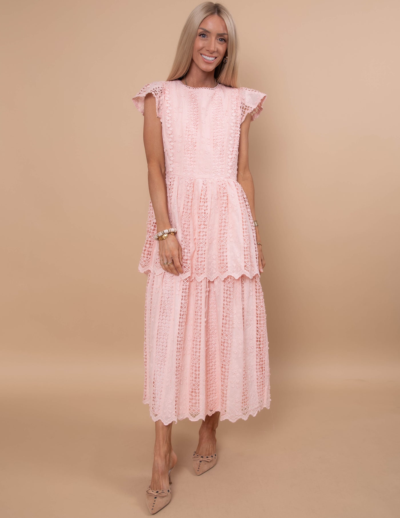 Ella Grace Lace Dress Blush / L