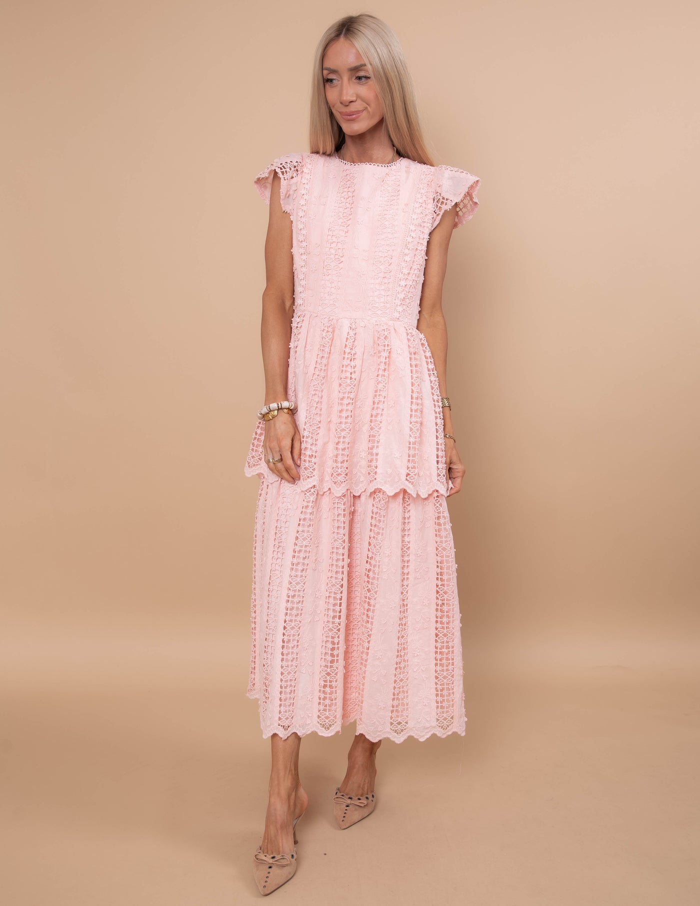 Ella Grace Lace Dress Blush / L