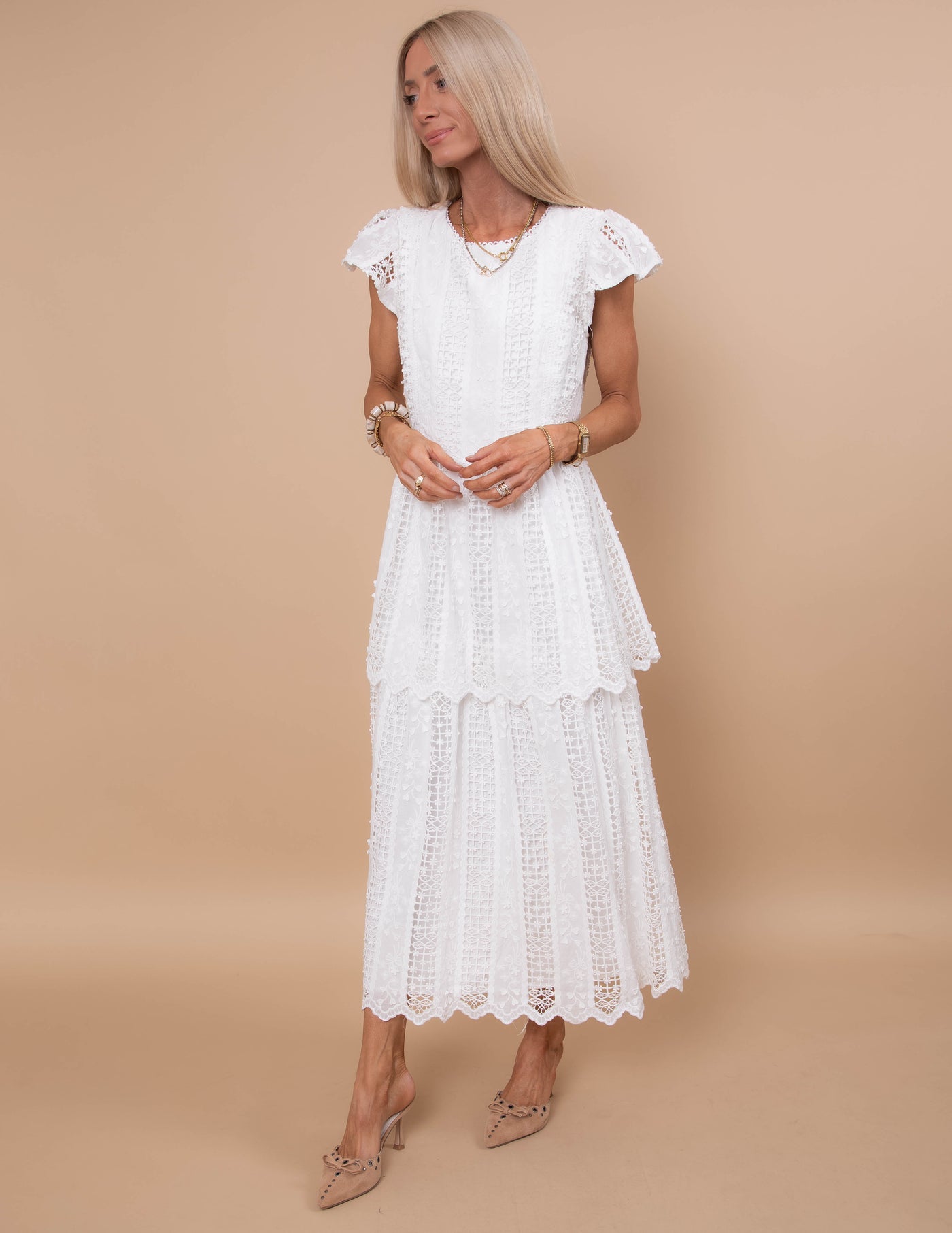 Ella Grace Lace Dress Blush / L | Shop Stevie