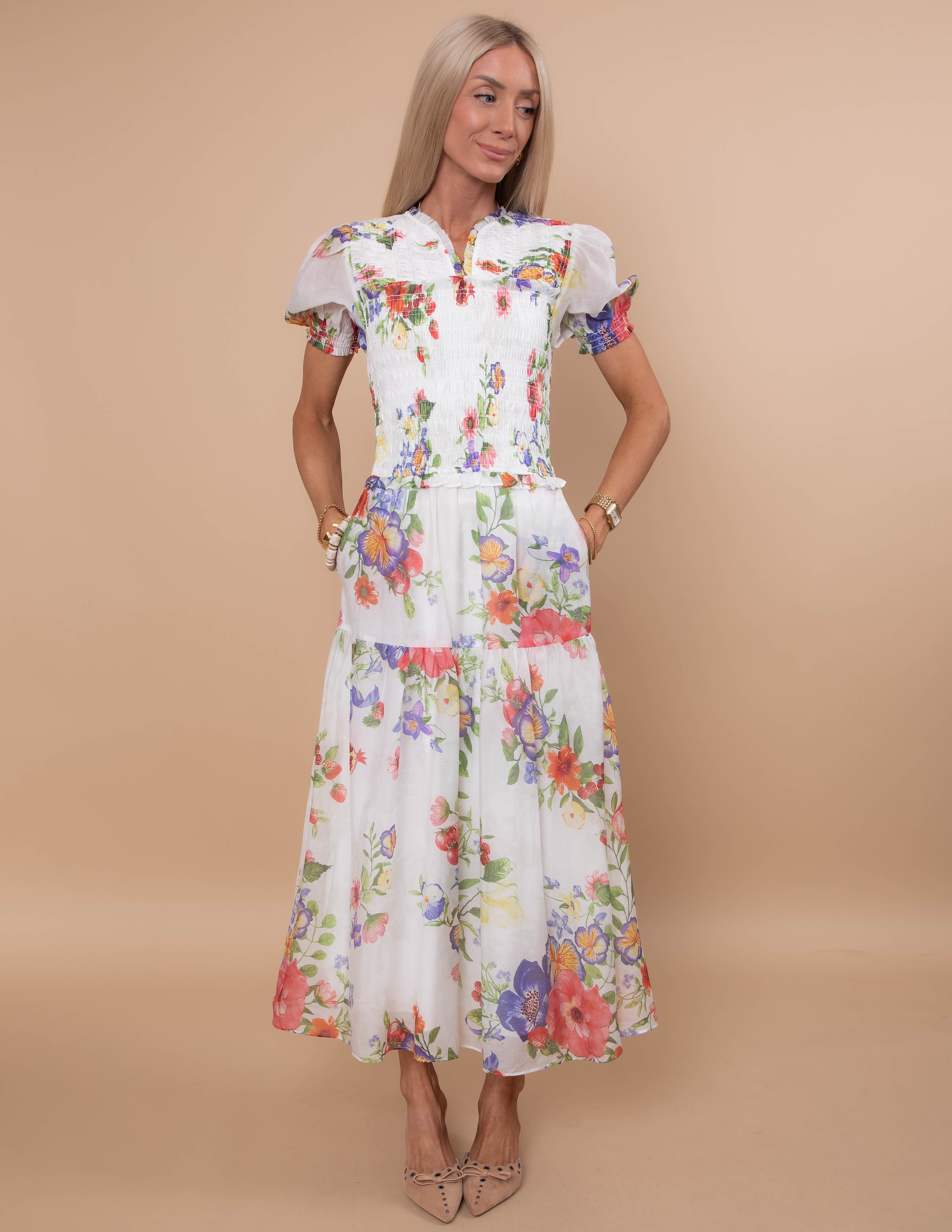 Lottie Floral Midi Dress S