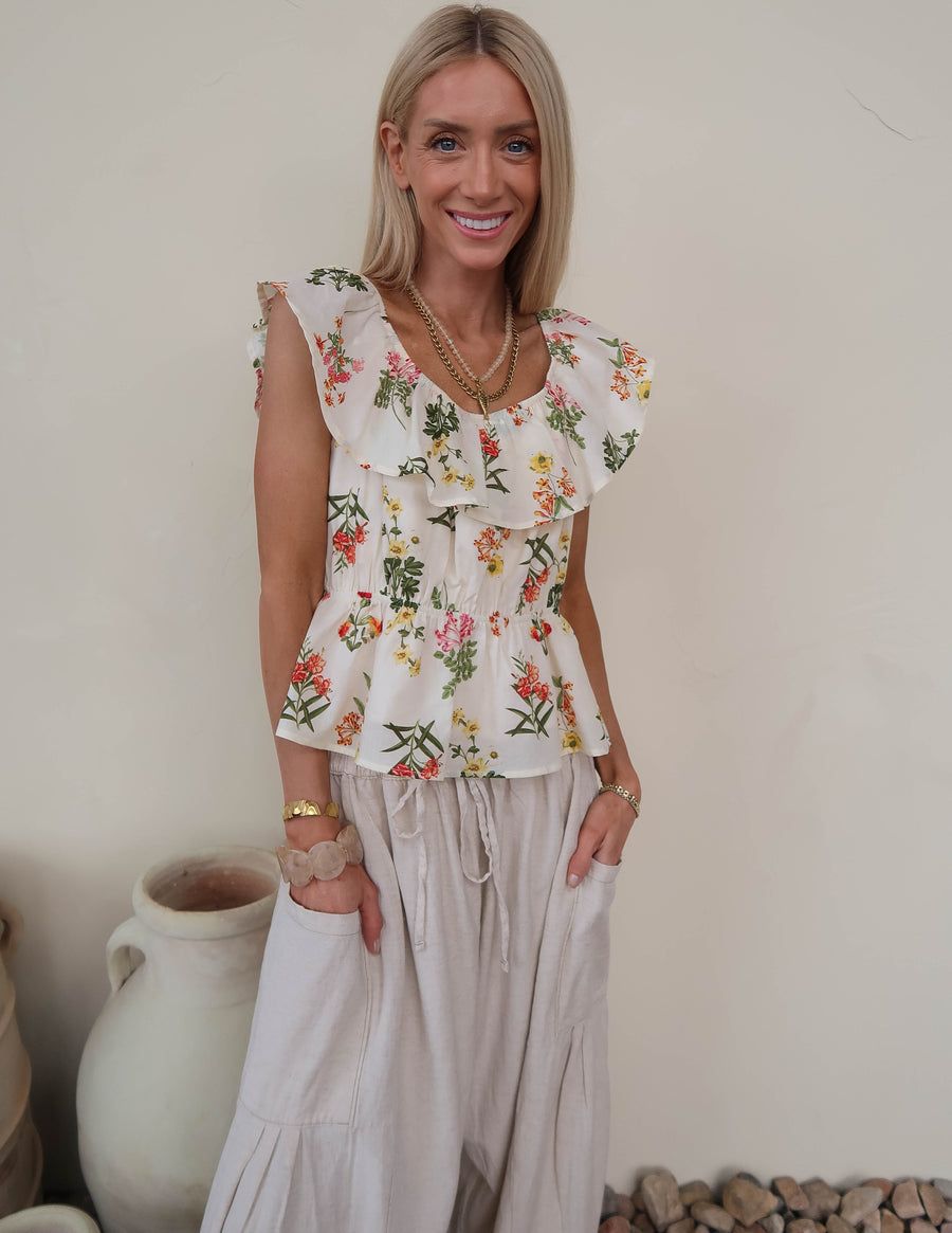 Garden Muse Ruffle Top