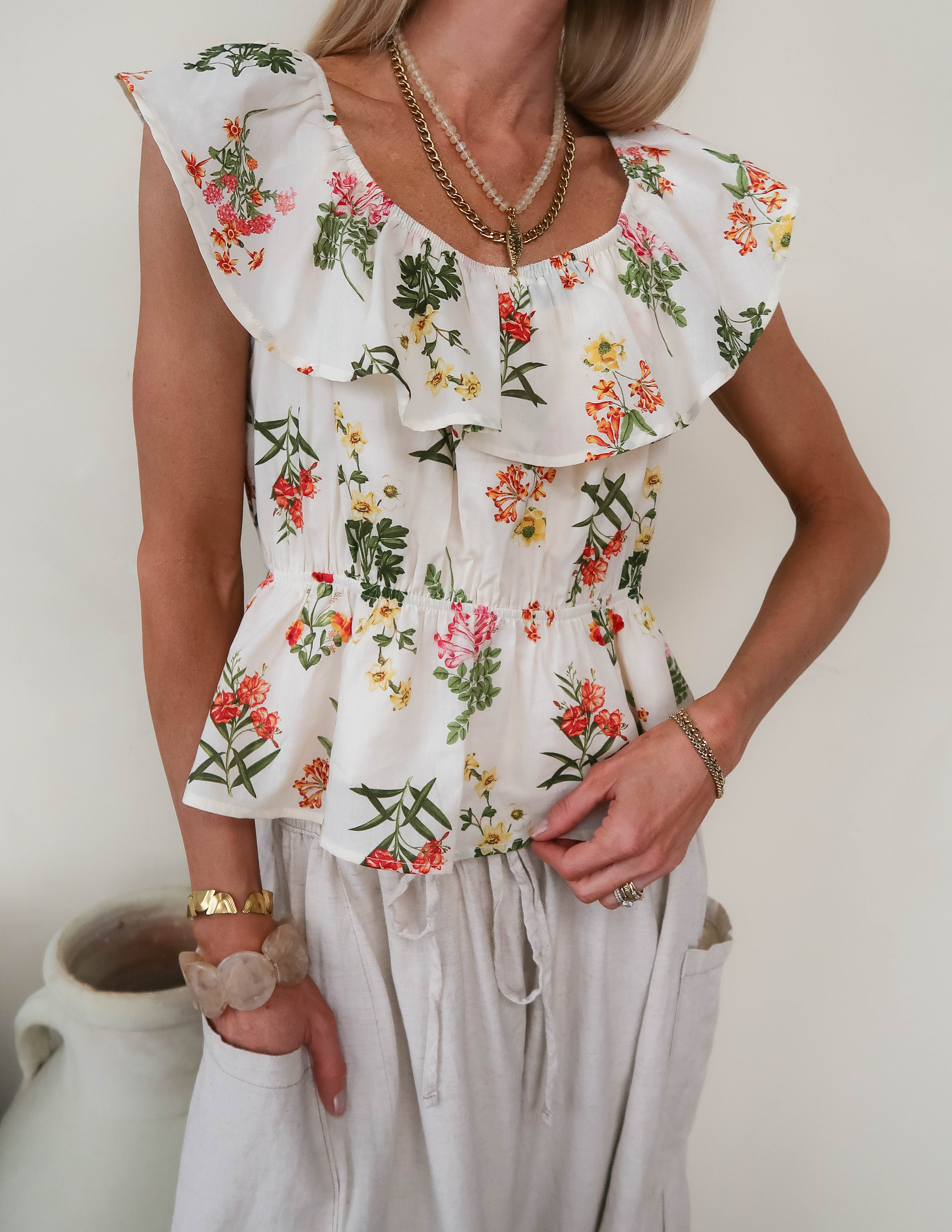 Garden Muse Ruffle Top