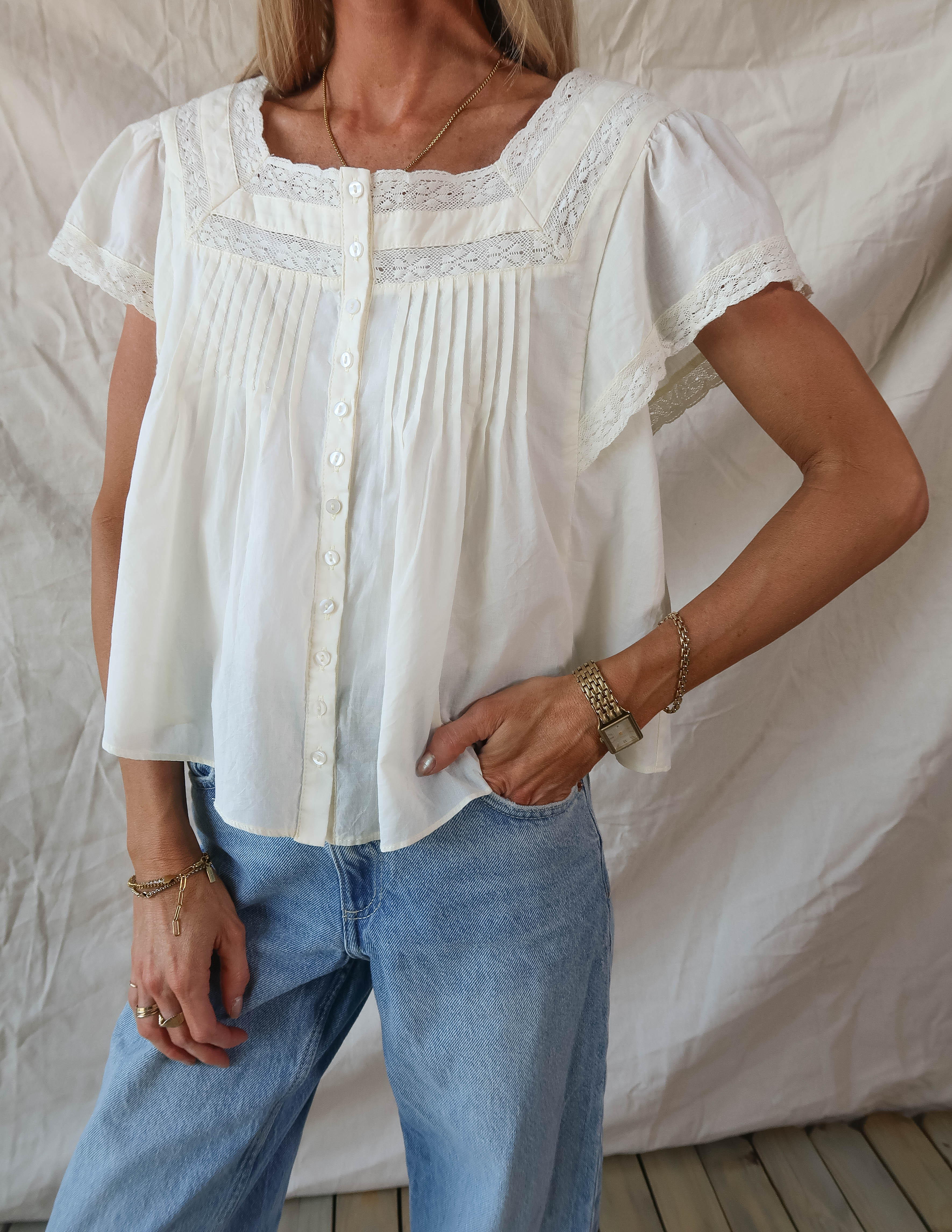 Soft Romance Pintuck Top