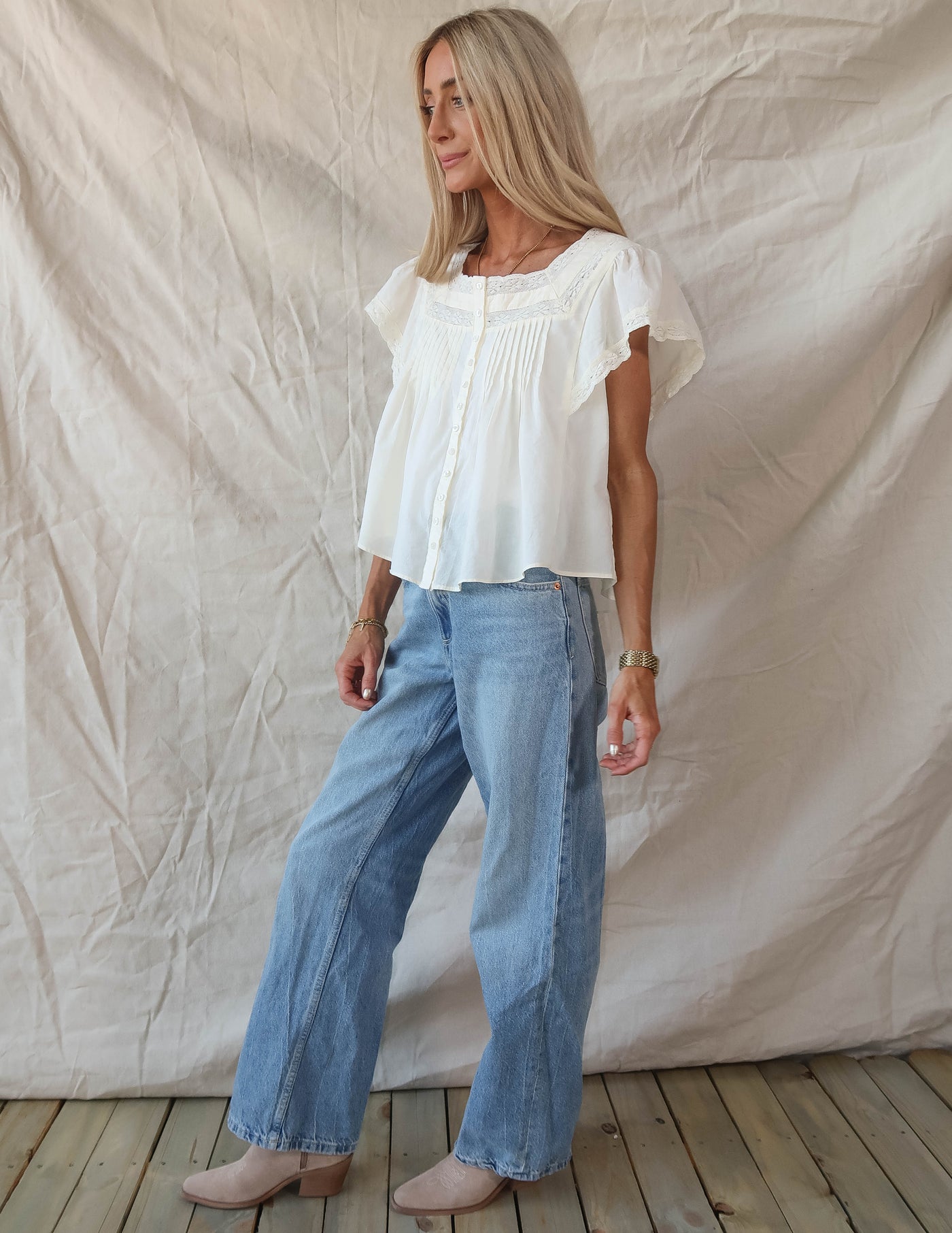 Soft Romance Pintuck Top