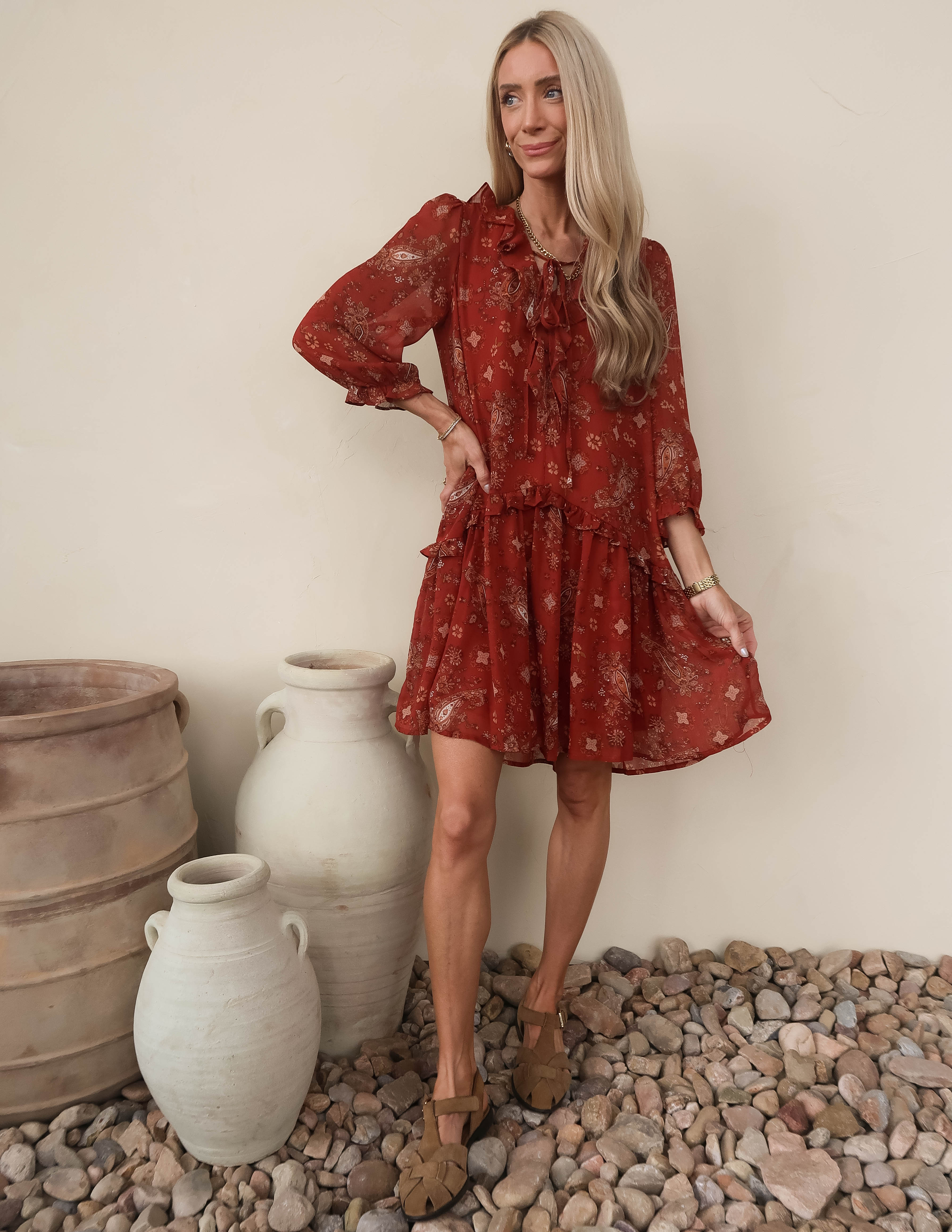 Paisley Ruffle Dress