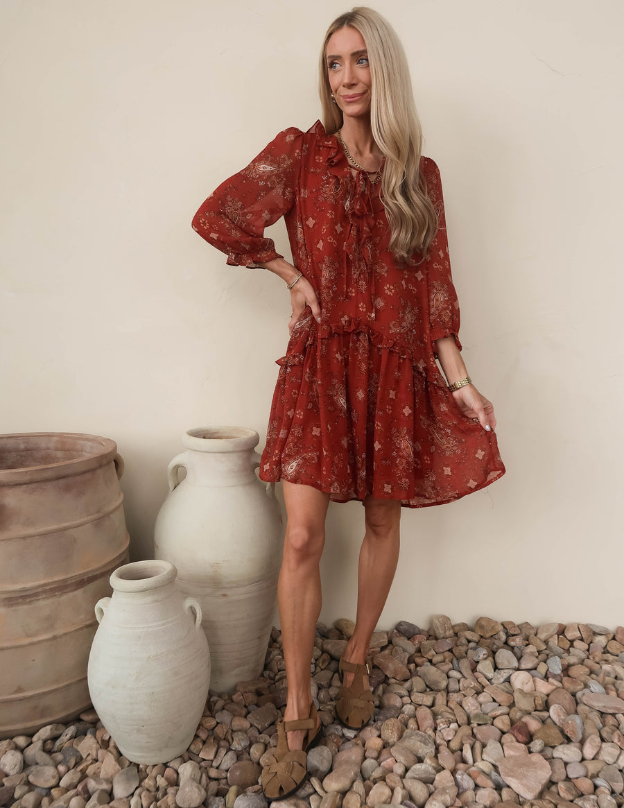 Paisley Ruffle Dress