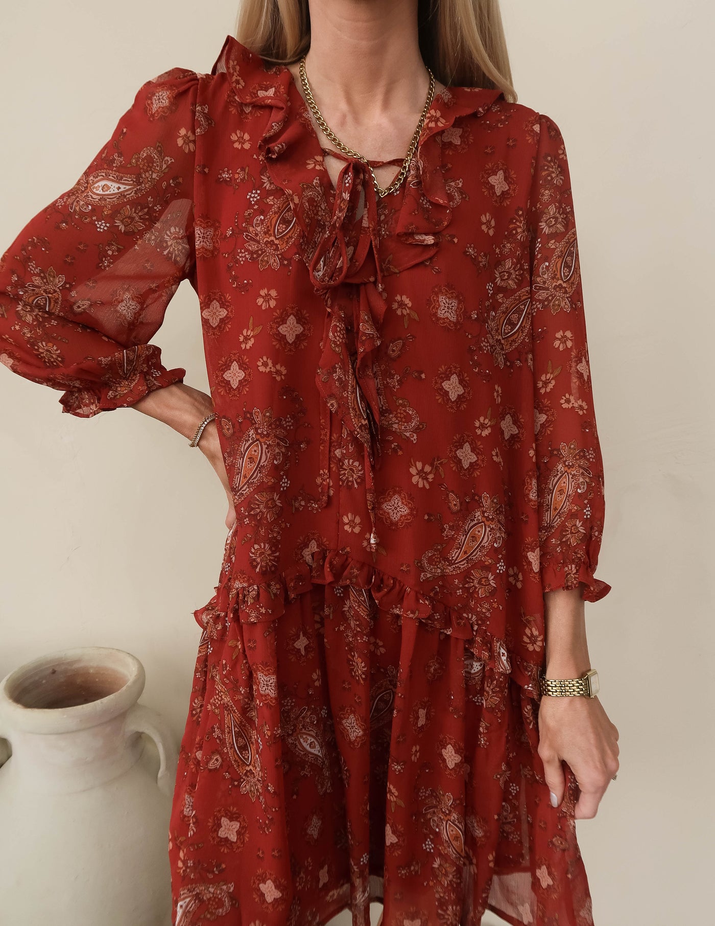 Paisley Ruffle Dress