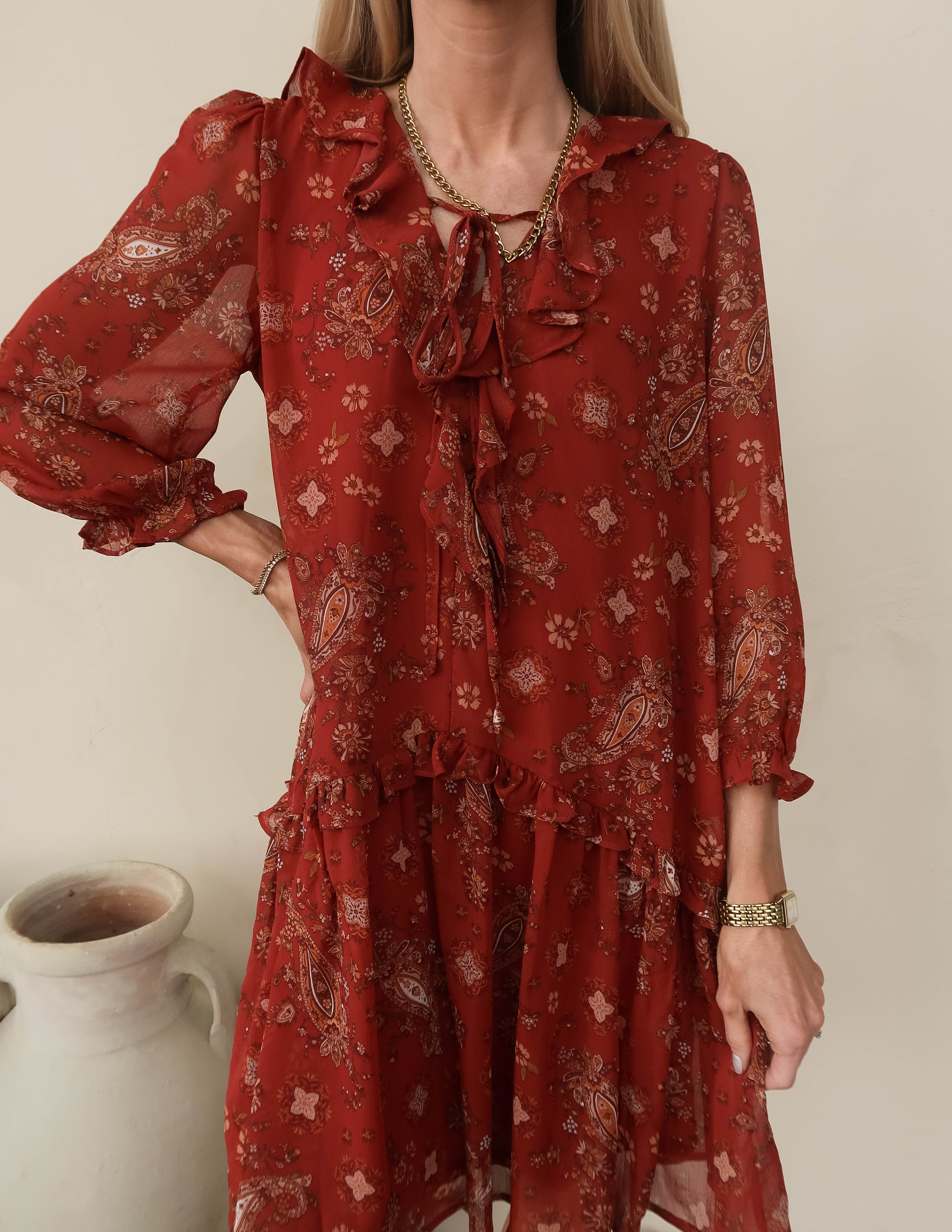 Paisley Ruffle Dress