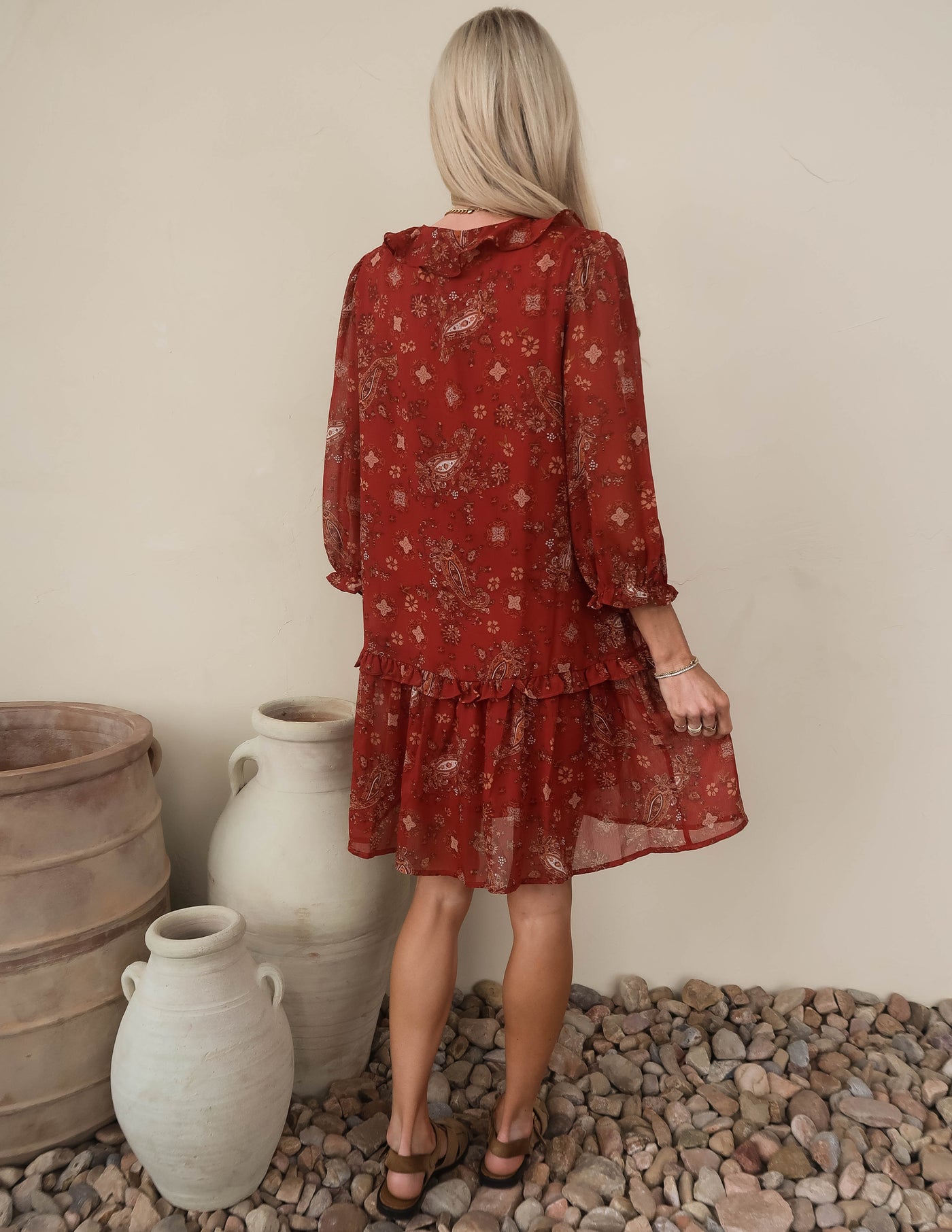Paisley Ruffle Dress