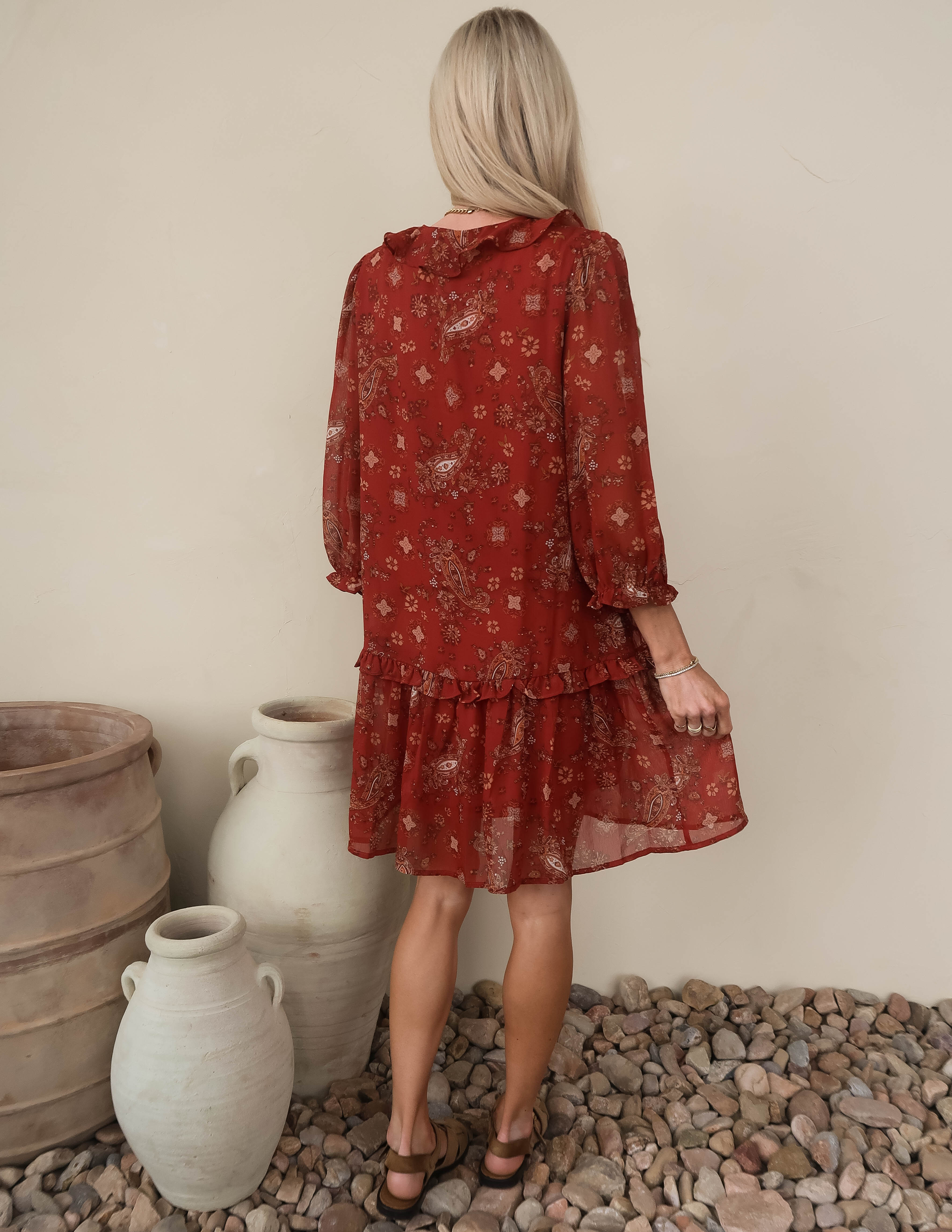 Paisley Ruffle Dress