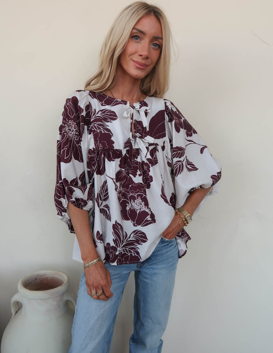 Mocha Bloom Blouse