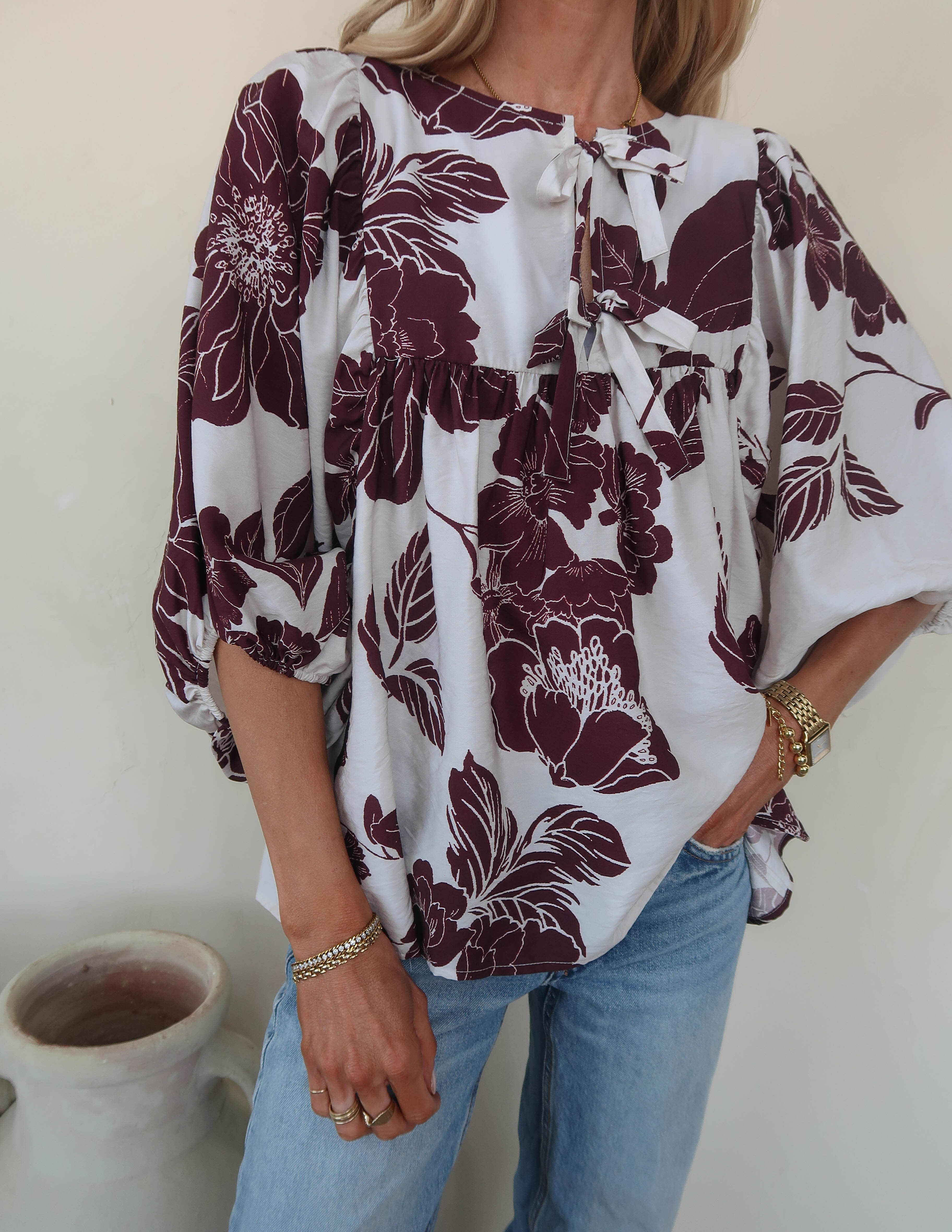 Mocha Bloom Blouse